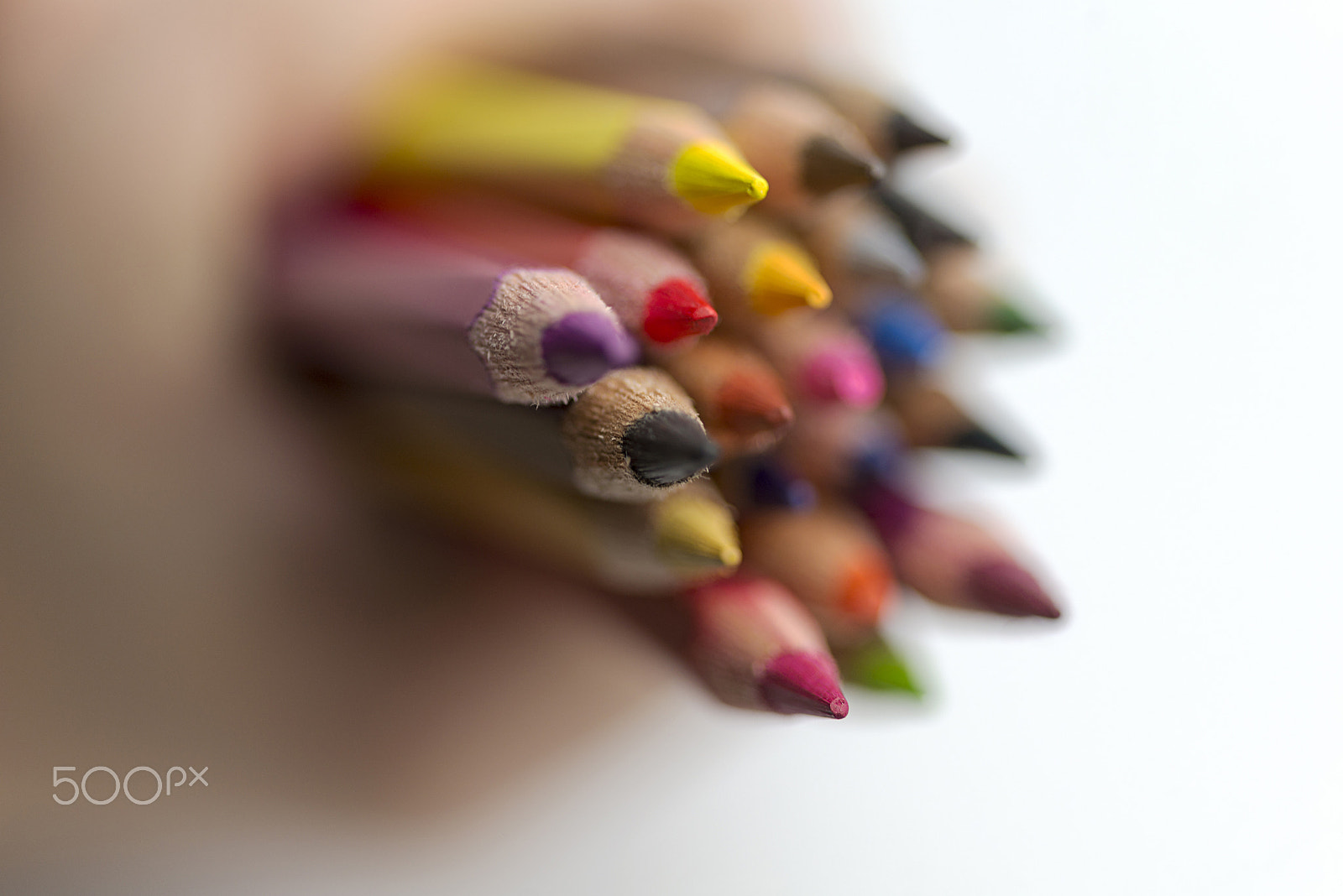 Nikon D600 + Nikon AF Micro-Nikkor 60mm F2.8D sample photo. Hand holding colored pencils. photography