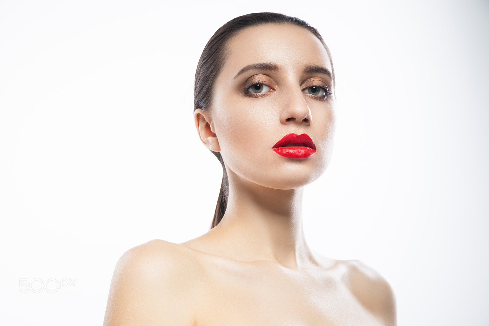 Canon EOS 5D Mark II sample photo. Young woman with red lips photography