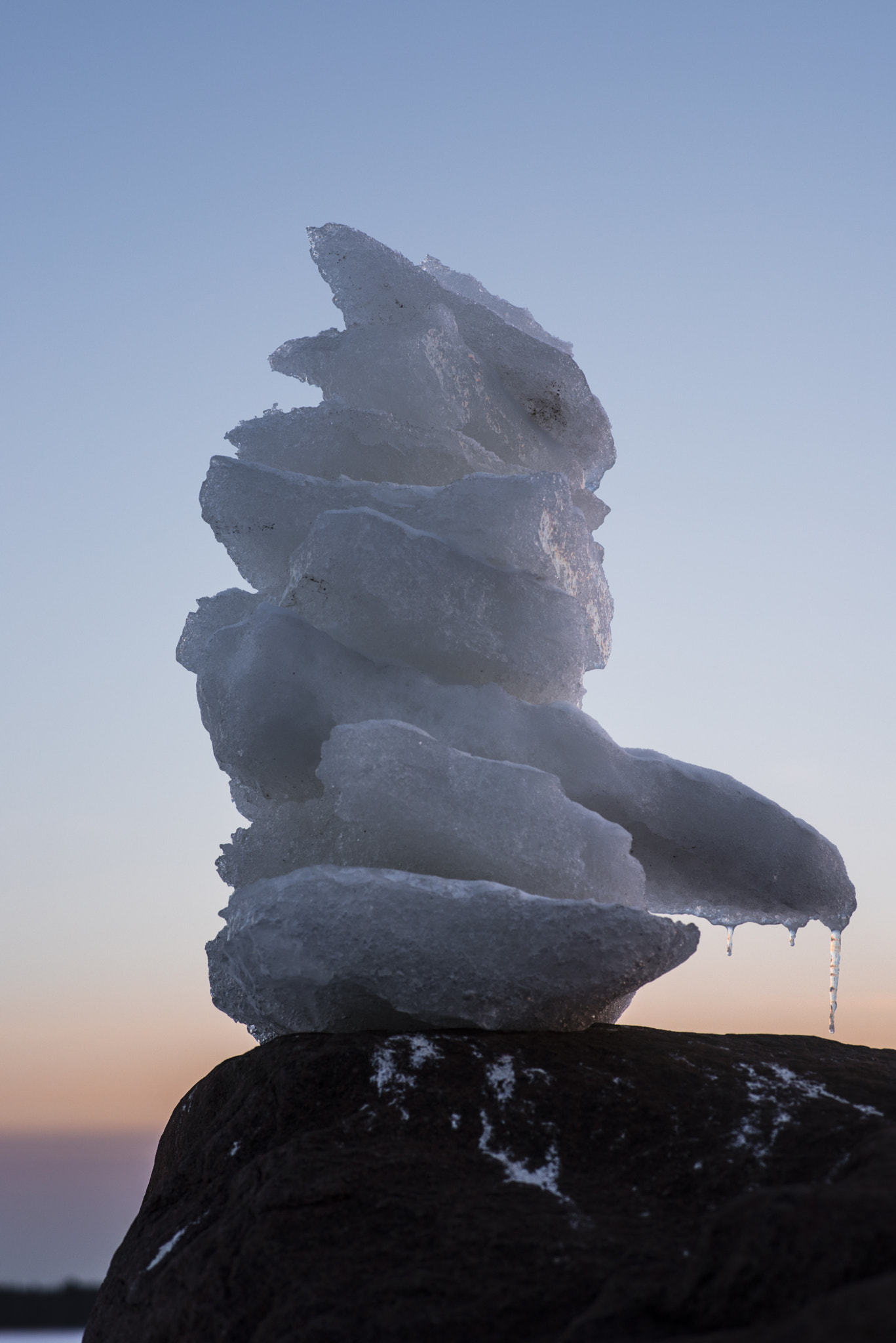 Nikon D750 + Sigma 85mm F1.4 EX DG HSM sample photo. Stack of ice photography