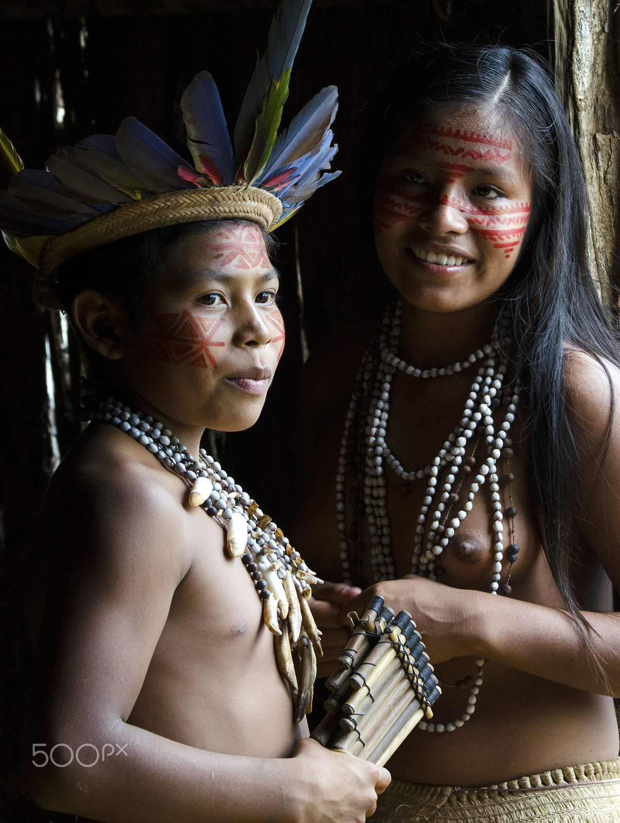 Nikon D7000 + Nikon AF-S Nikkor 80-400mm F4.5-5.6G ED VR sample photo. Indigenous brother and sister of the amazon 2 photography