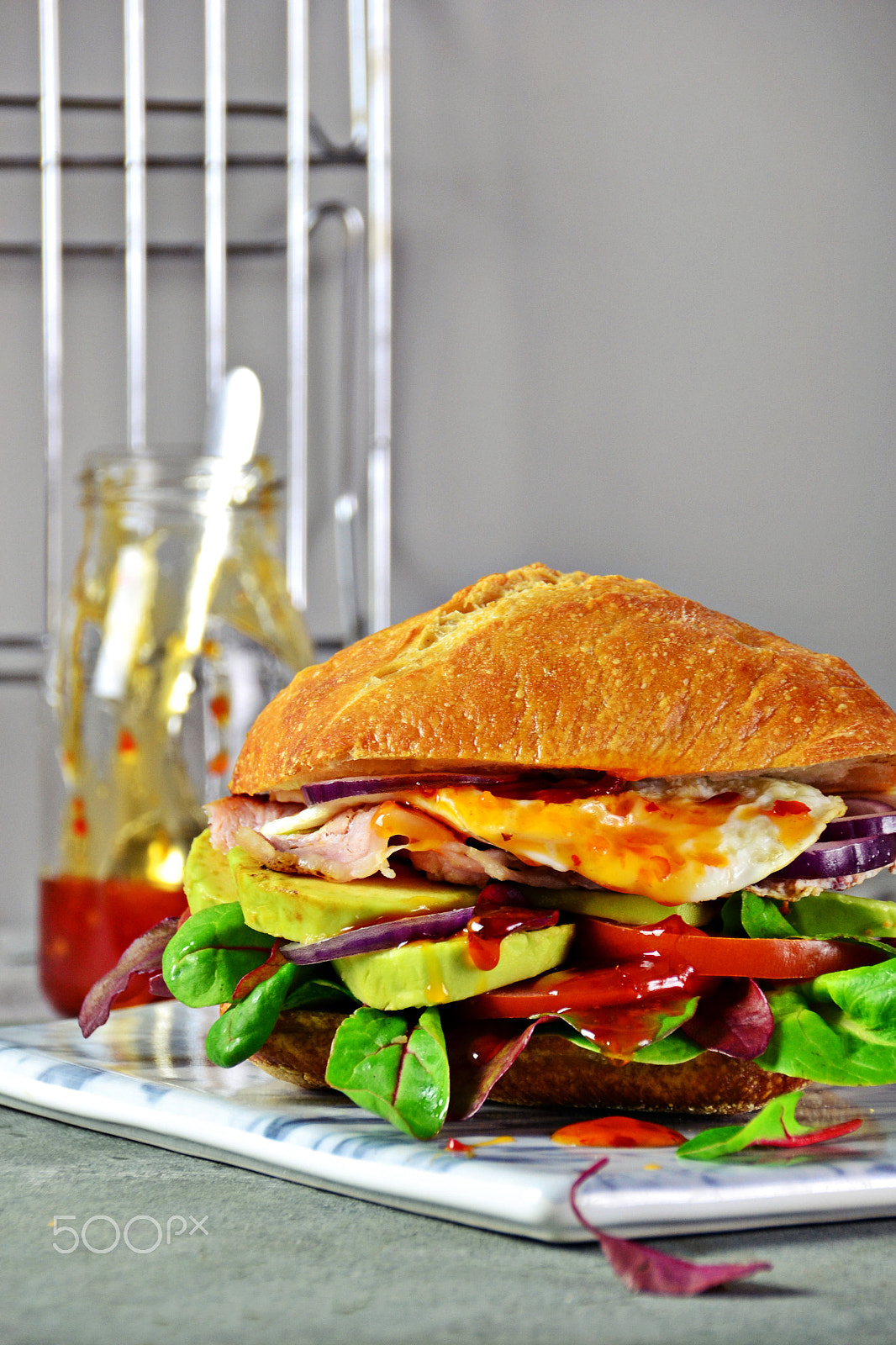 Sigma 18-200mm F3.5-6.3 II DC OS HSM sample photo. Bacon, egg and avocado burger photography