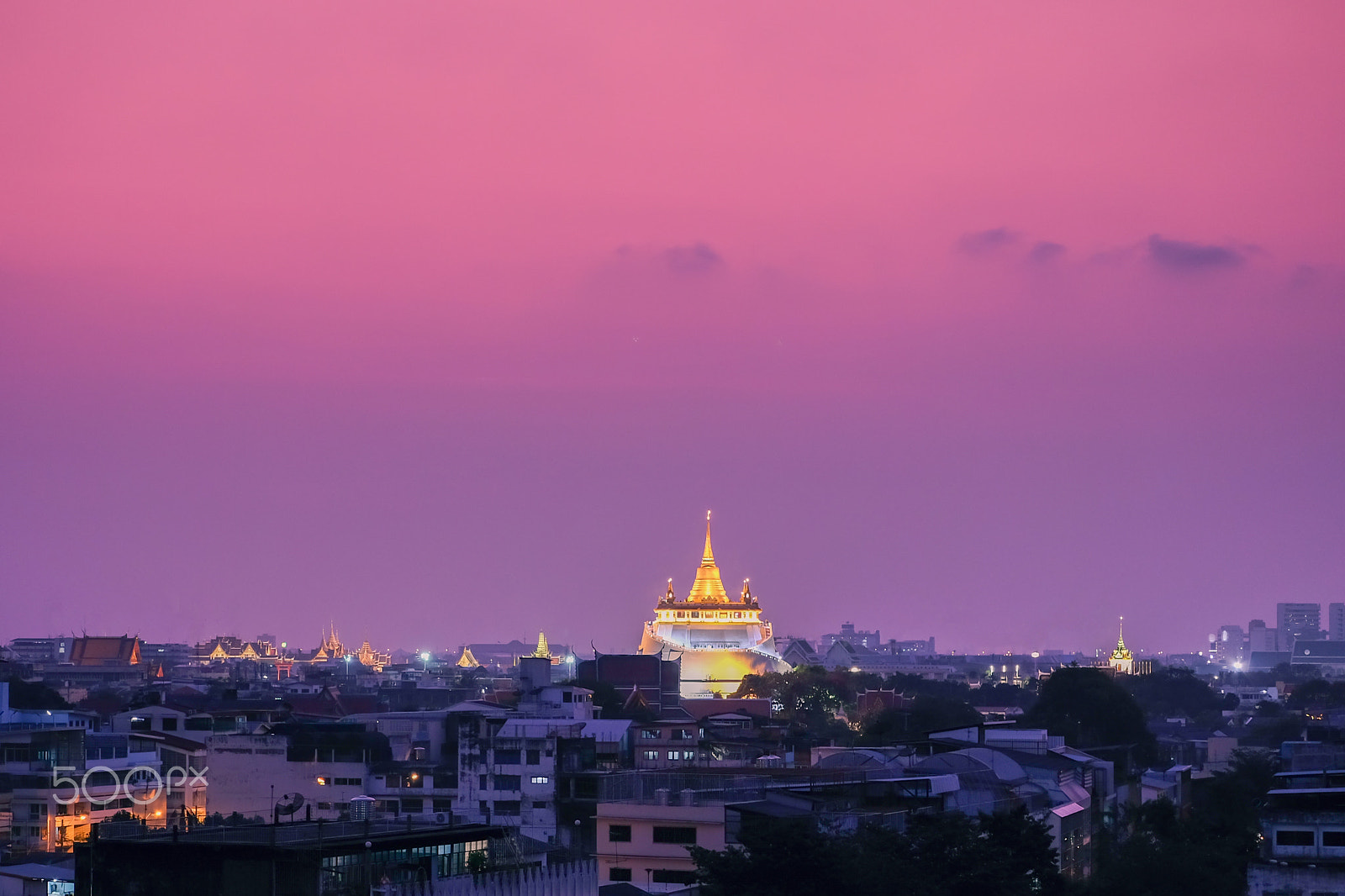 Fujifilm X-T10 + Fujifilm XC 50-230mm F4.5-6.7 OIS II sample photo. March 6, 2017 golden mount beautiful nightbuddhist temple and shrinepom prap sattru phai, pom... photography