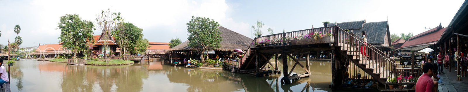 Canon EOS 400D (EOS Digital Rebel XTi / EOS Kiss Digital X) + Sigma 18-50mm f/3.5-5.6 DC sample photo. Panorama view from the animal farm in ayutthaya photography