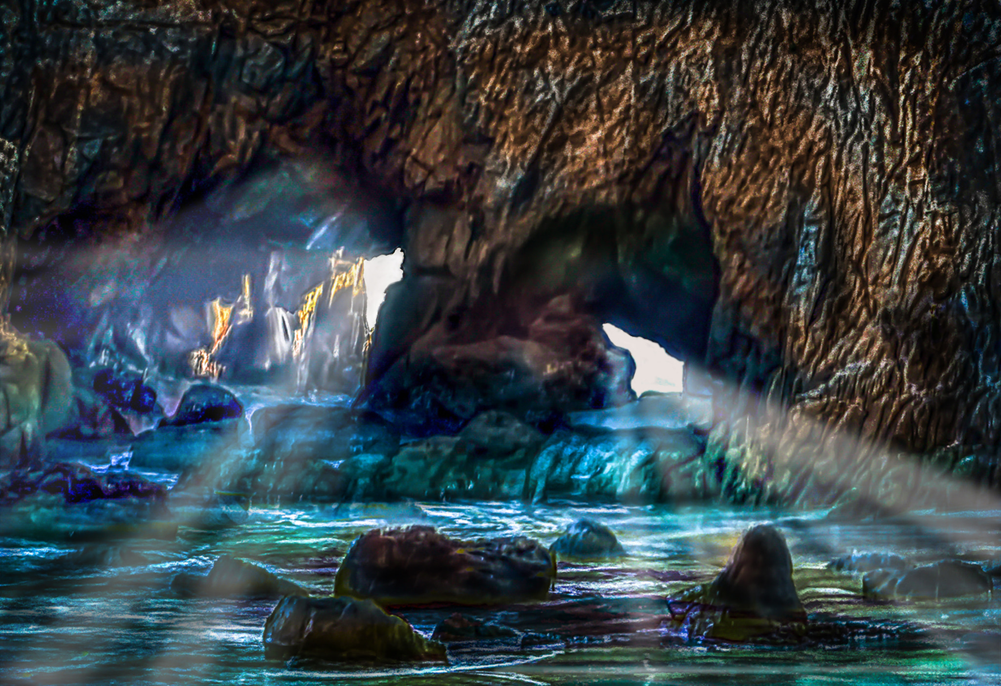 Panasonic Lumix DMC-GX7 sample photo. Double hole -  el matador beach california photography