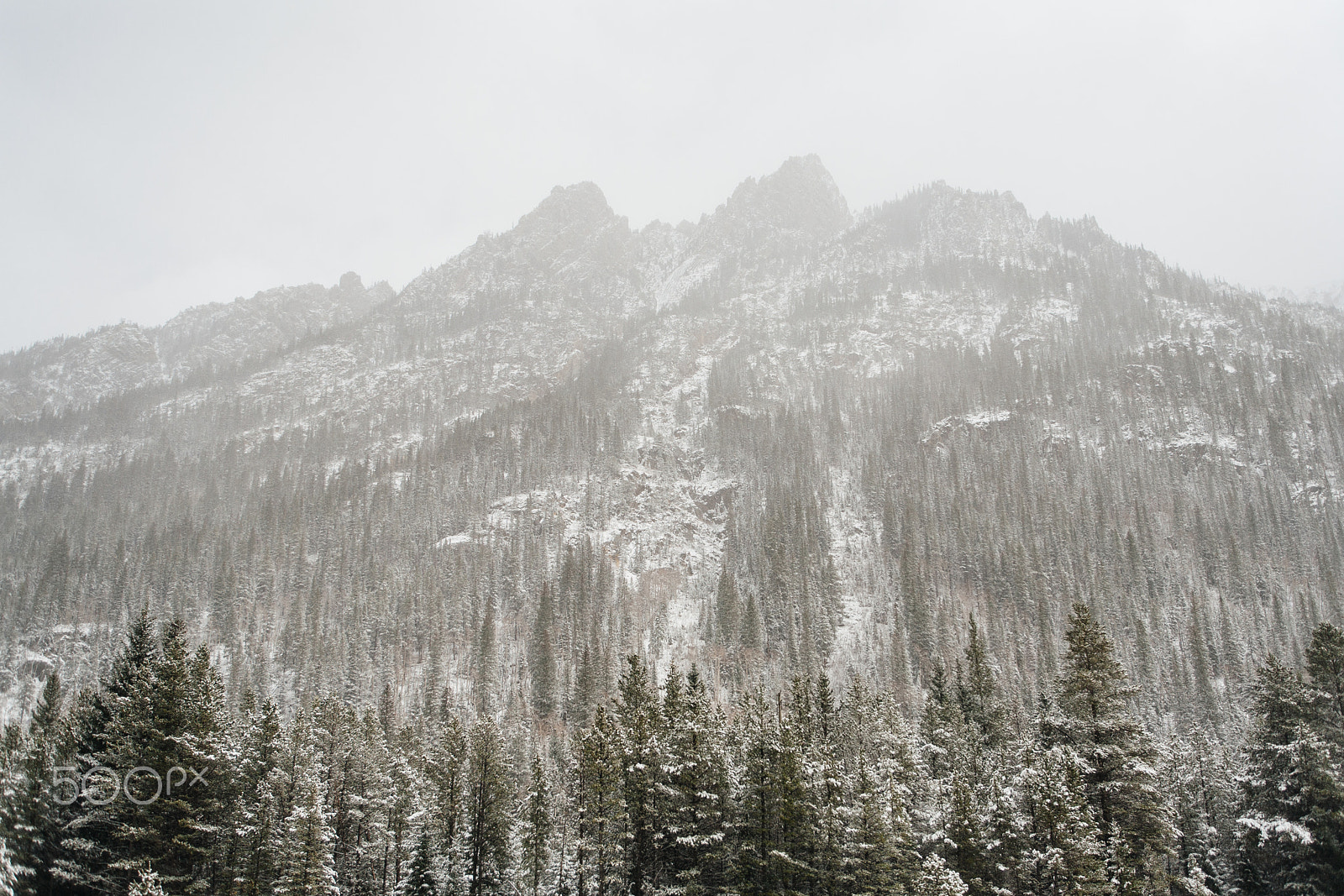 Canon EOS 5D + EF28-70mm f/2.8L USM sample photo. Mountains in a snowstorm photography