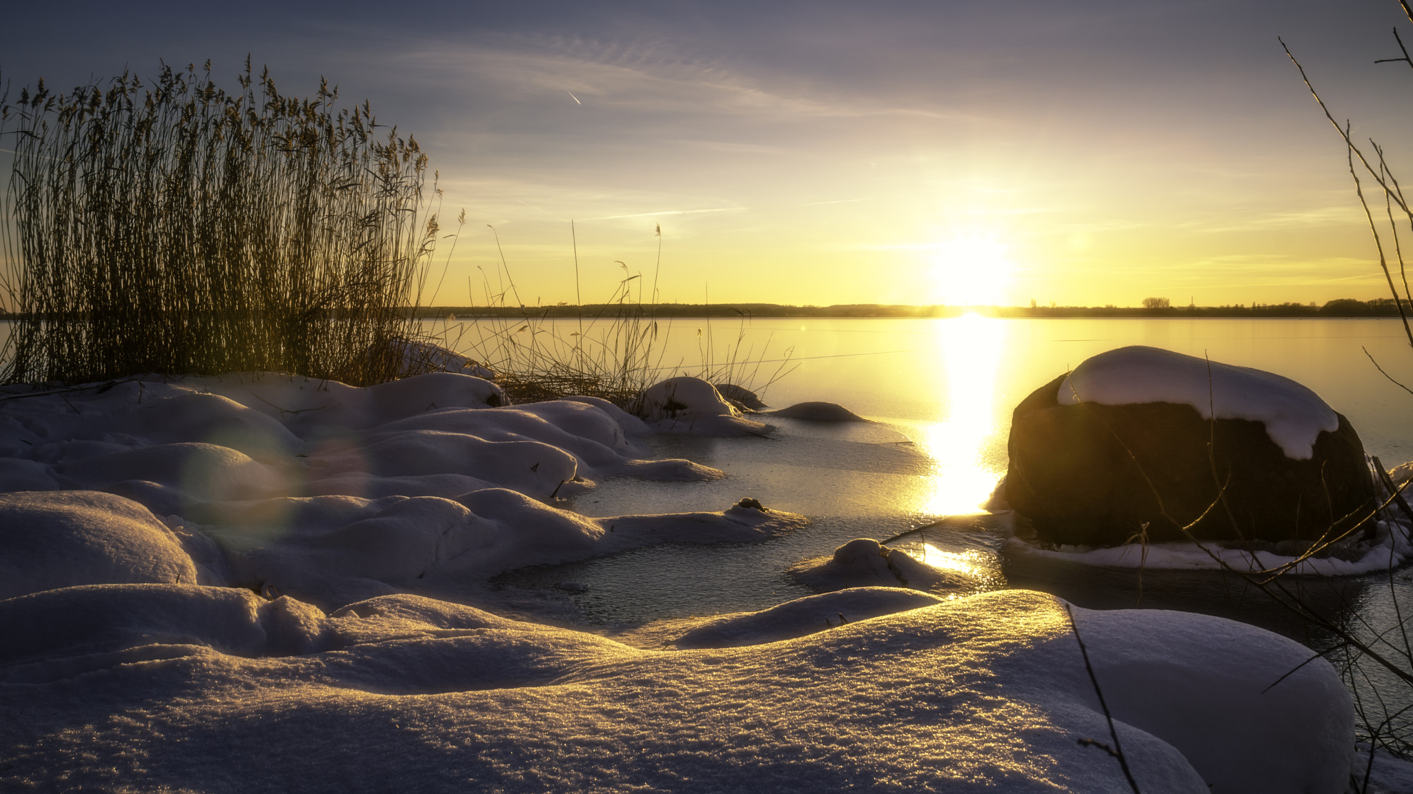Canon EOS 760D (EOS Rebel T6s / EOS 8000D) sample photo. Snowy sunset photography