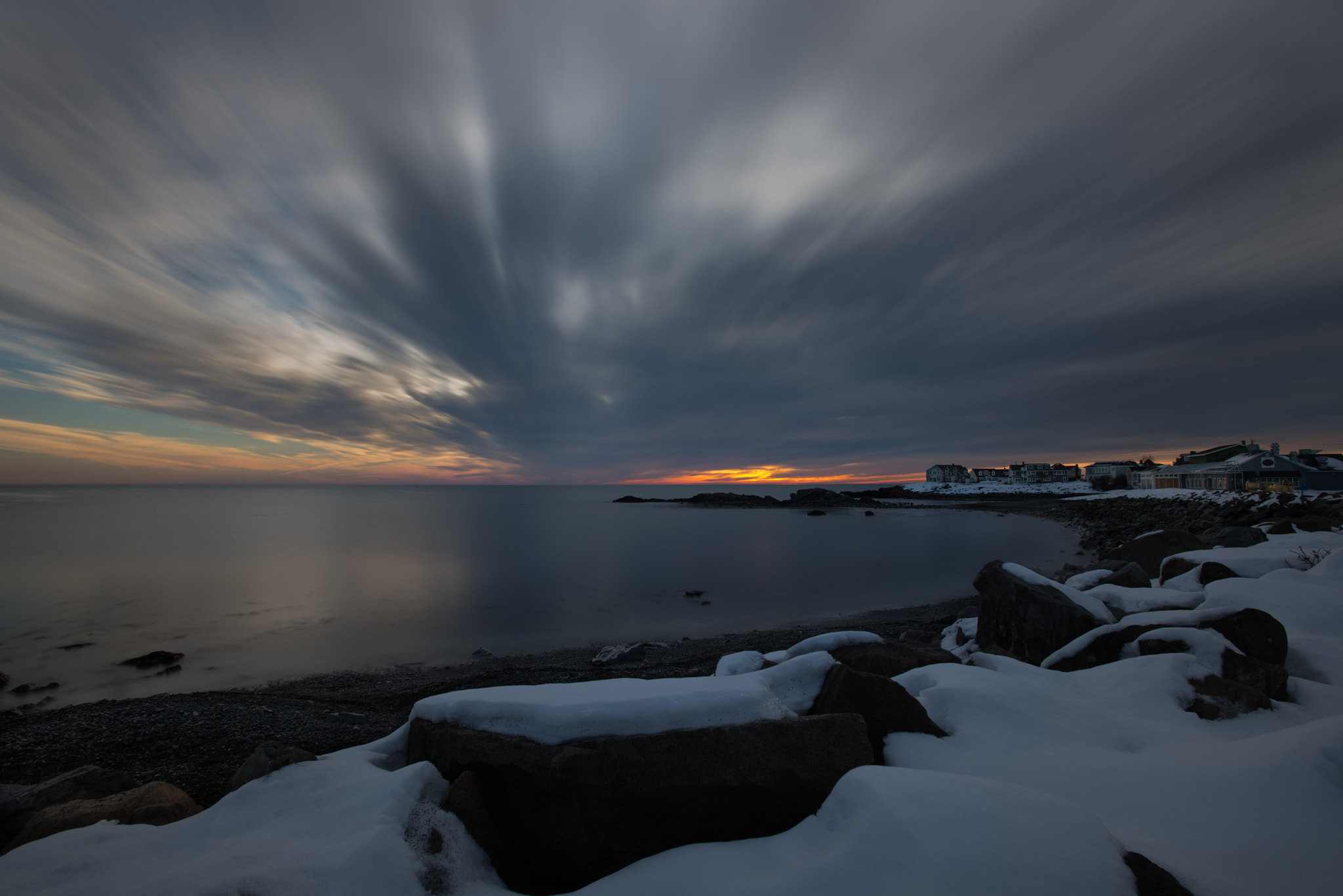 Nikon D810 + Nikon AF-S Nikkor 17-35mm F2.8D ED-IF sample photo. ...final colors over perkins cove... photography