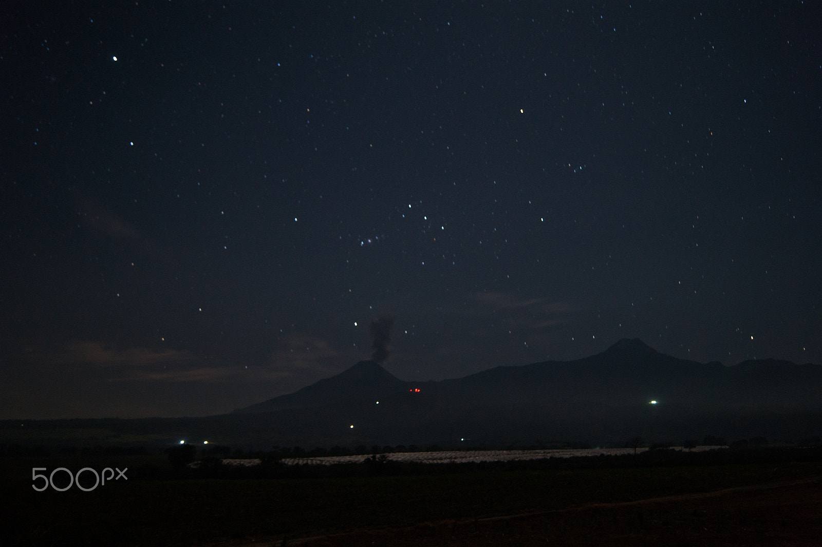 Sony Alpha DSLR-A380 + Sony DT 18-55mm F3.5-5.6 SAM sample photo. Orion constellation over the volcanoes photography