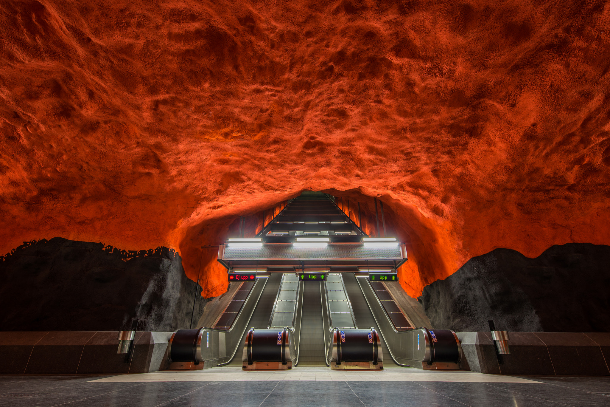 Sony a7 II + Canon EF 11-24mm F4L USM sample photo. Sweden stockholm underground art photography