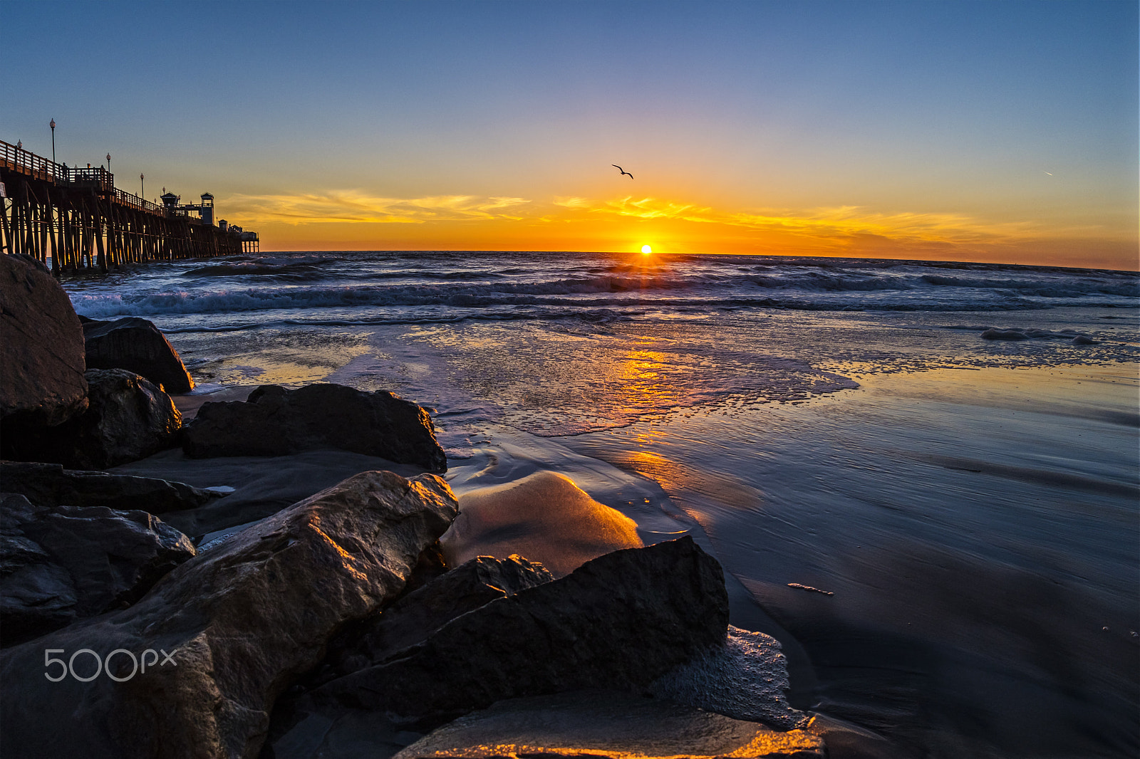 Nikon D500 + Sigma 15mm F2.8 EX DG Diagonal Fisheye sample photo. Sunset at the pier in oceanside - march 6, 2017 photography