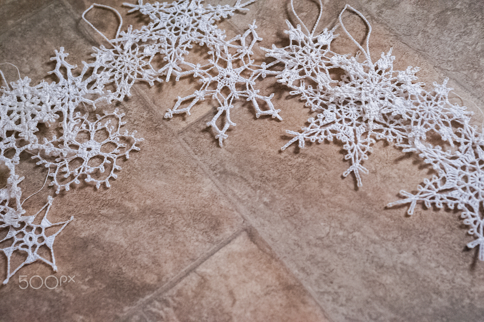 Nikon D700 sample photo. Knitted snowflake on the texture photography