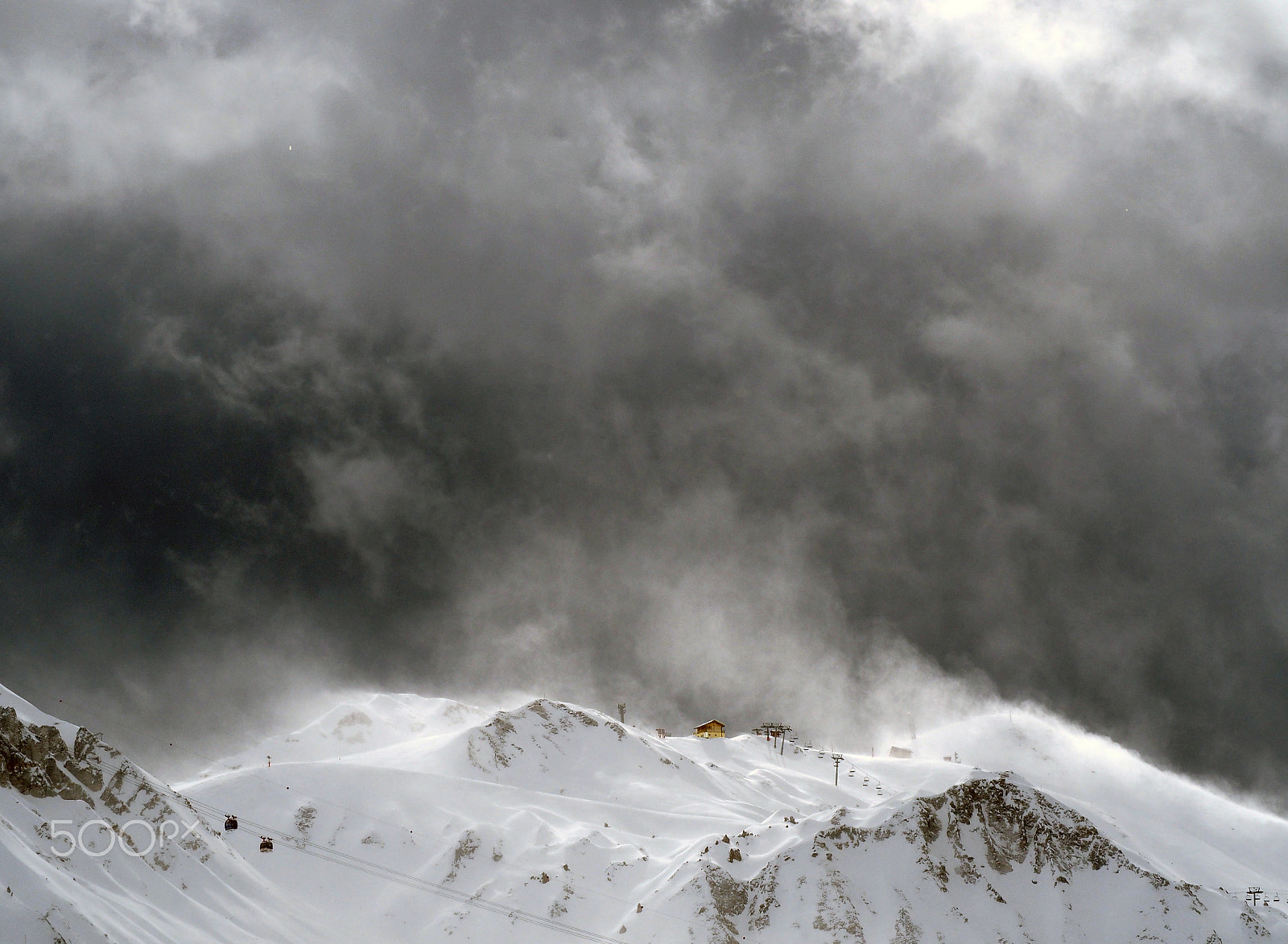Olympus OM-D E-M10 sample photo. Snowstorm in la plagne soleil photography