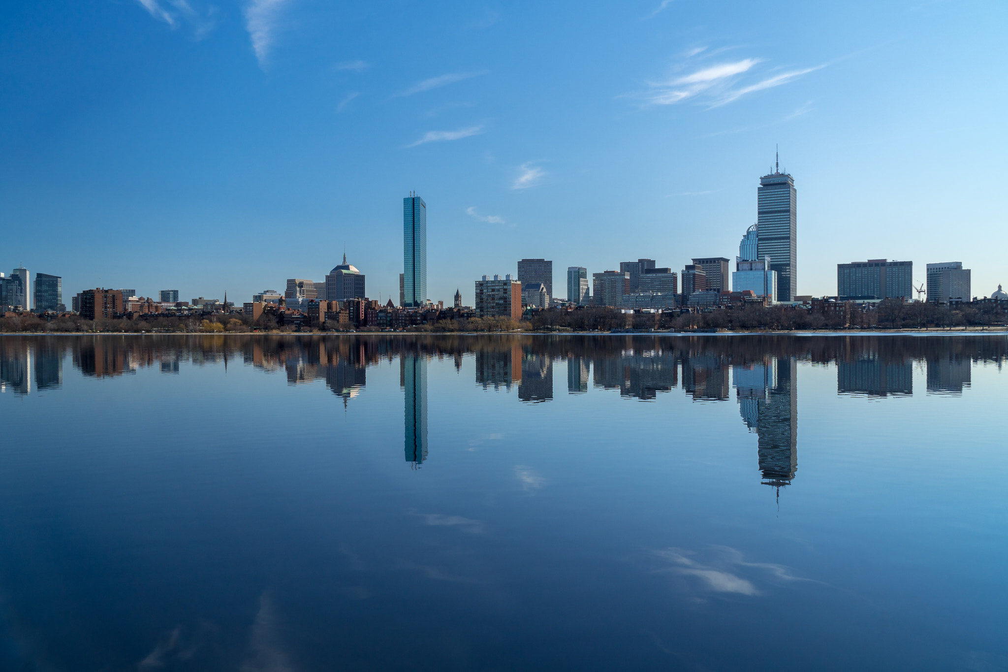 Sony E PZ 18-105mm F4 G OSS sample photo. Reflections on a serenely still charles river  photography