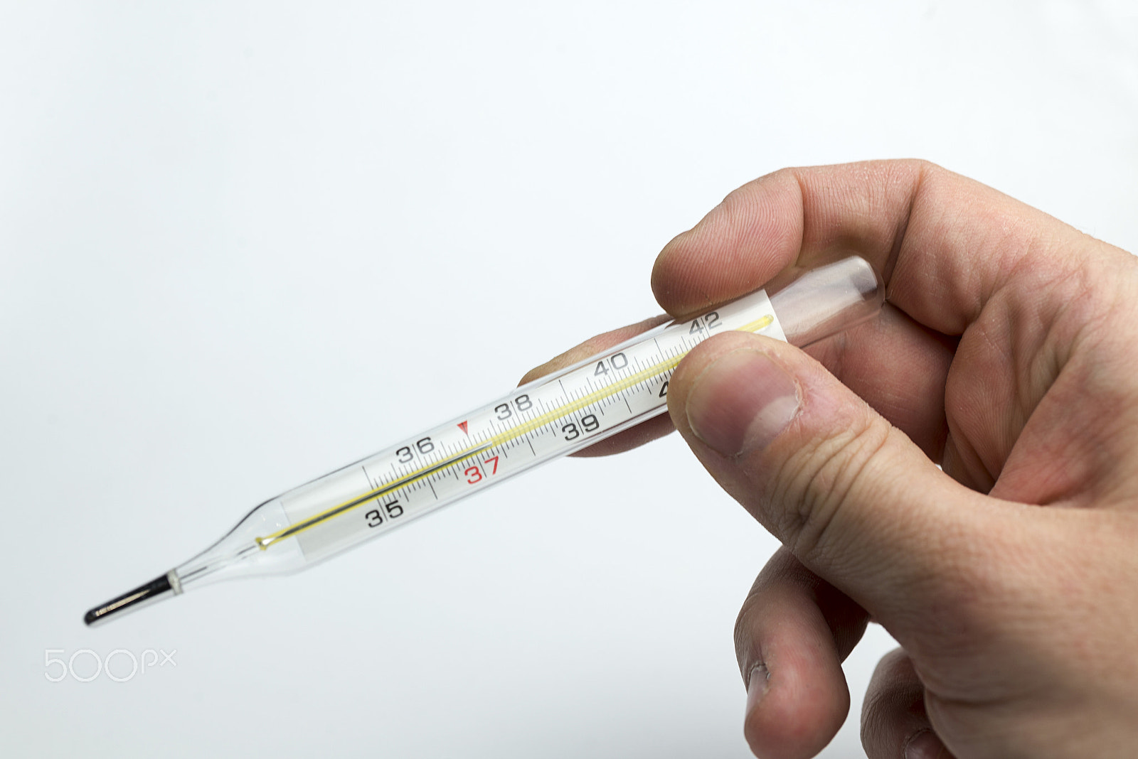 Nikon D600 + Nikon AF Micro-Nikkor 60mm F2.8D sample photo. Hand holds a thermometer. photography