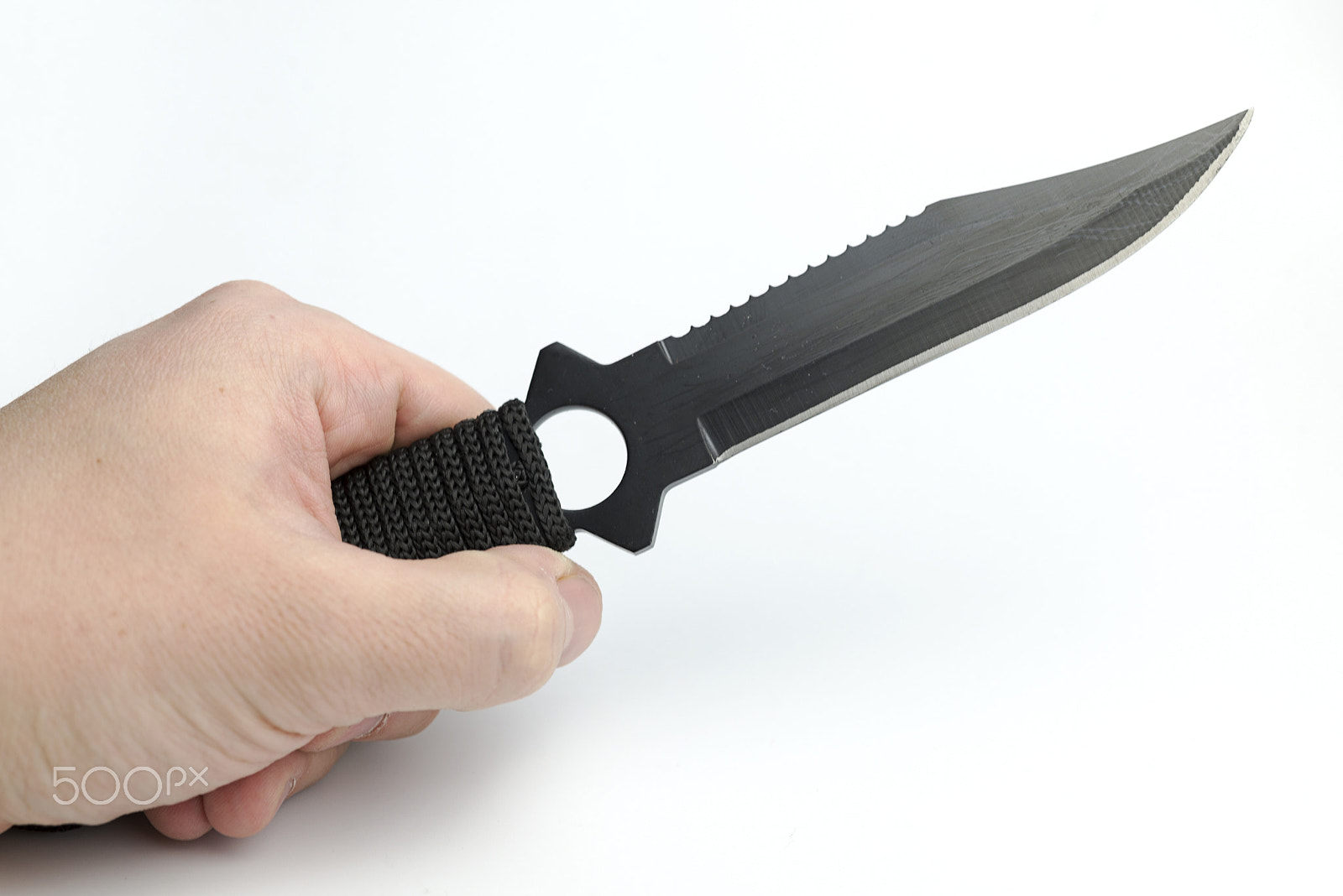 Nikon D600 + Nikon AF Micro-Nikkor 60mm F2.8D sample photo. Hand on a white background holding a knife. photography