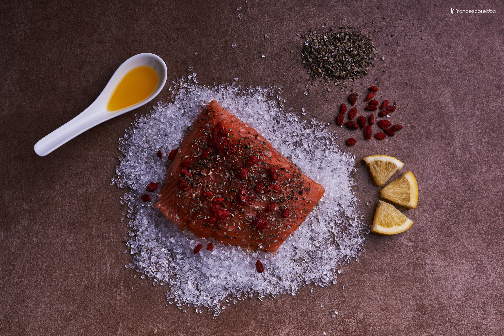 Sigma 35mm F1.4 DG HSM Art sample photo. Raw salmon and spice photography