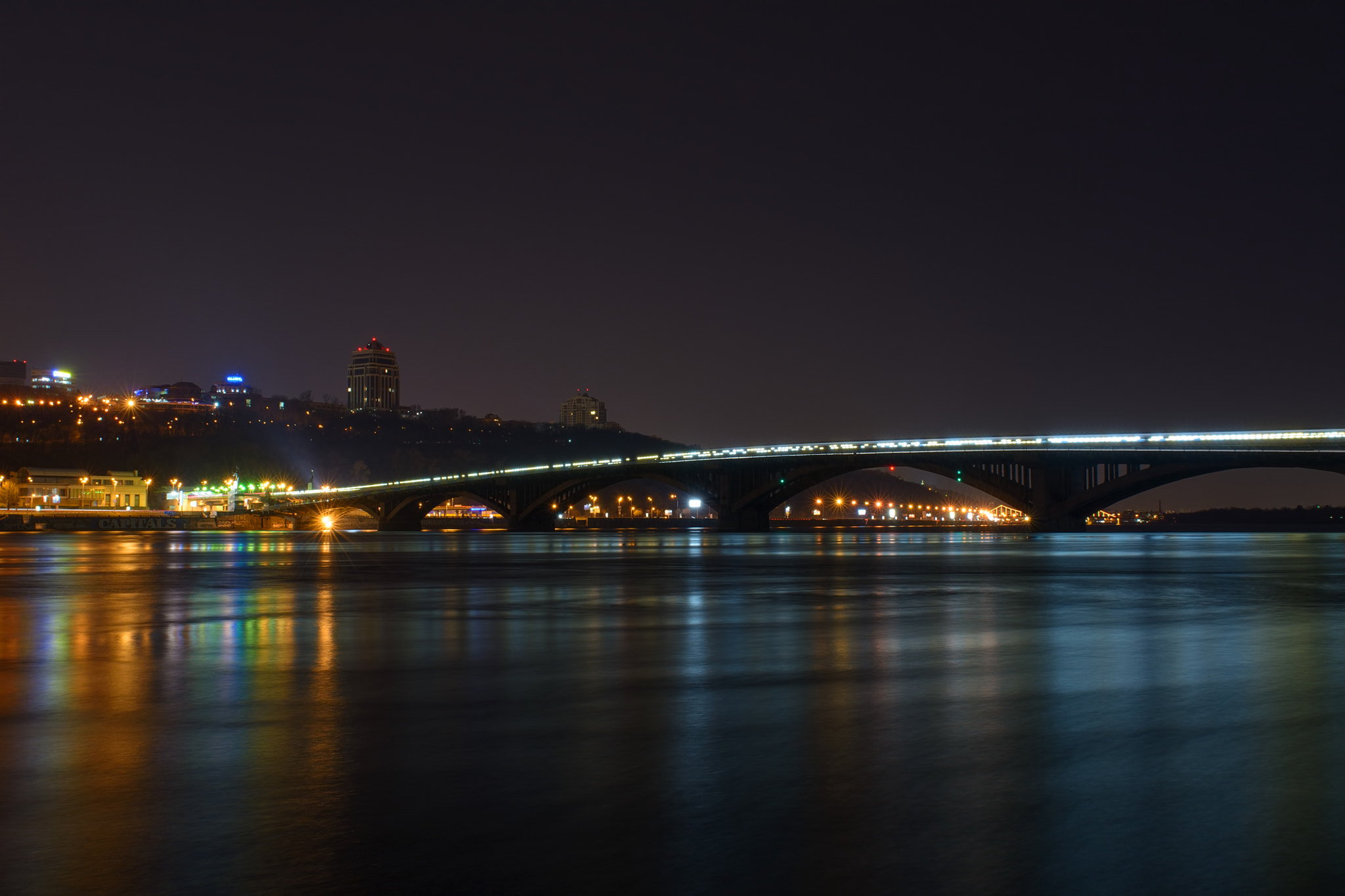 Nikon AF-S Nikkor 24-70mm F2.8G ED sample photo. Bridge over the dnipro river in kyiv, ukraine. photography