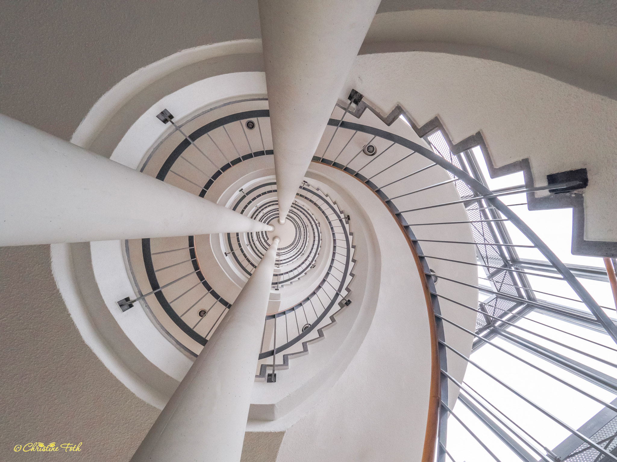 Olympus OM-D E-M5 II + Olympus M.Zuiko Digital ED 7-14mm F2.8 PRO sample photo. Spiral staircase photography