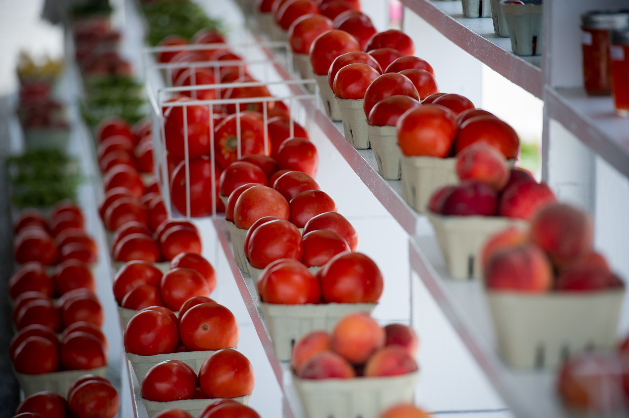 Nikon D3S sample photo. Cartons of tomatoes at farm stand photography