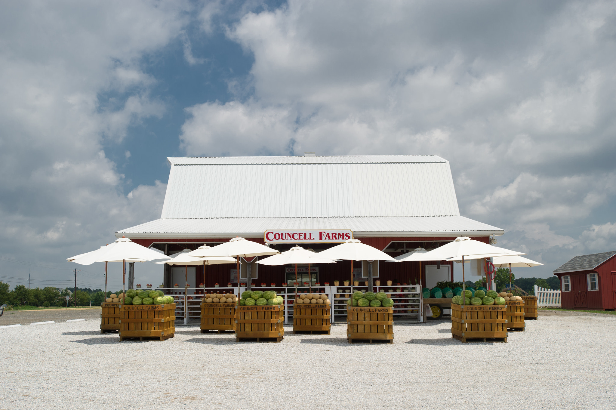 Nikon D3S sample photo. Farm stand with watermelon, cantaloupe and other fresh produce photography