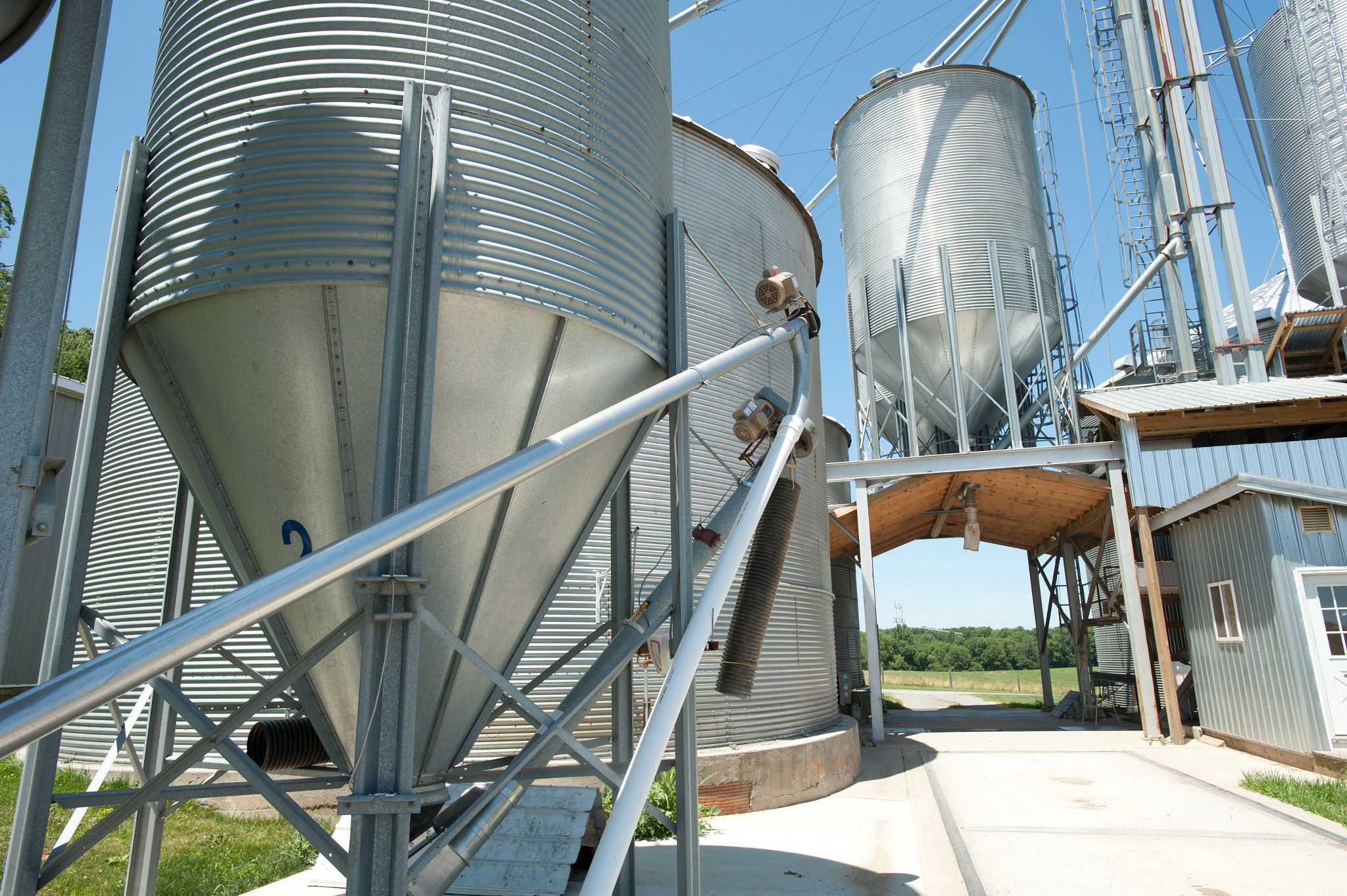 Nikon D700 + Nikon AF-S Nikkor 17-35mm F2.8D ED-IF sample photo. Grain elevator of grain producer's farm in maryland photography