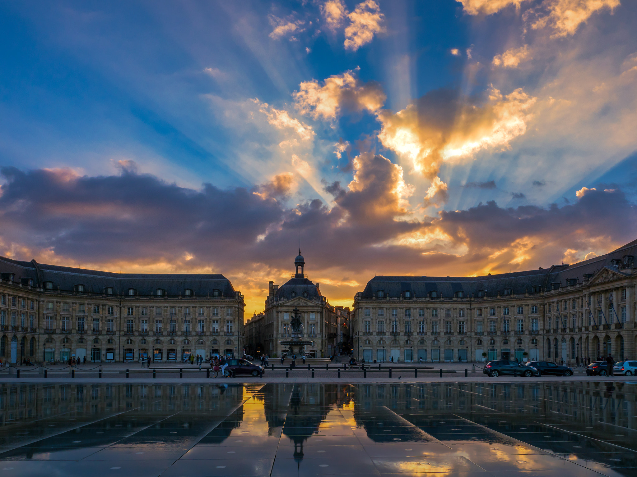 Olympus PEN-F sample photo. Miroir d'eau at place de la bourse in bordeaux photography