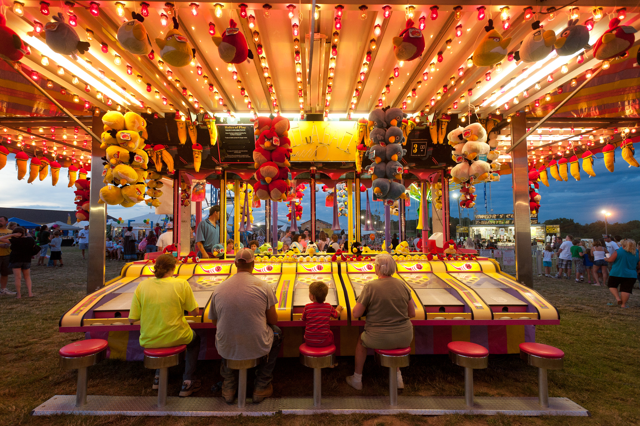 Nikon AF-S Nikkor 17-35mm F2.8D ED-IF sample photo. People playing a game at the carnival of the mason dixon fair photography
