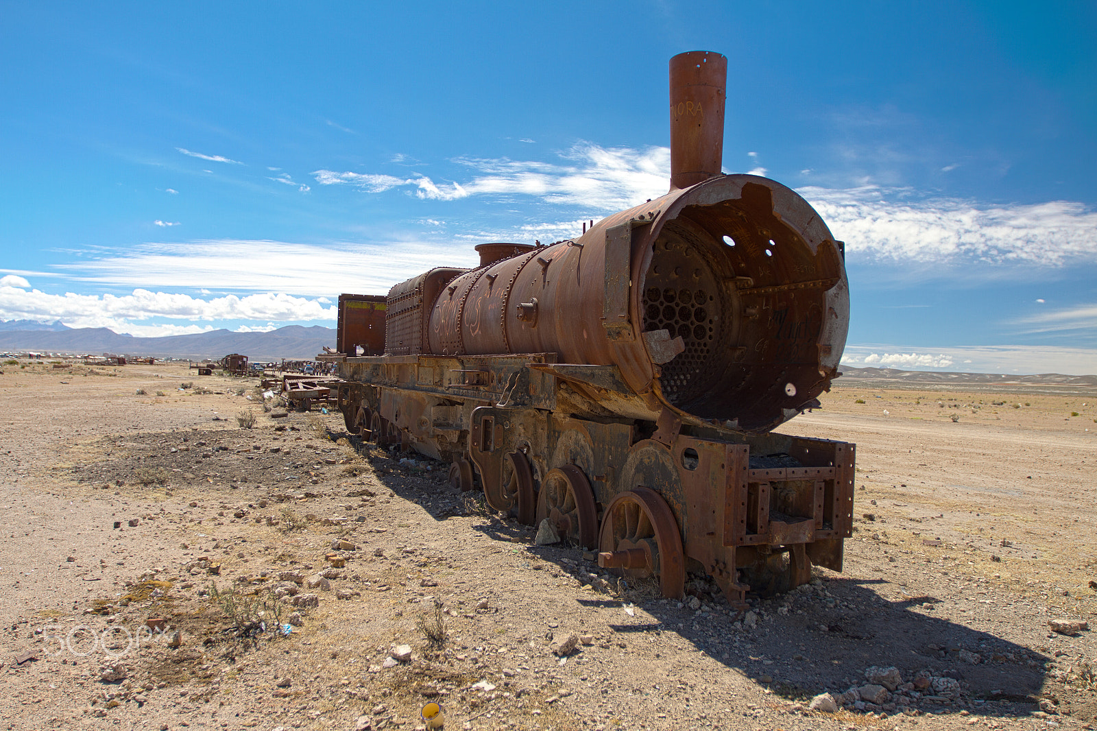 Canon EF 16-35mm F2.8L II USM sample photo. Rusted and decaying train in uyuni train cemetery photography