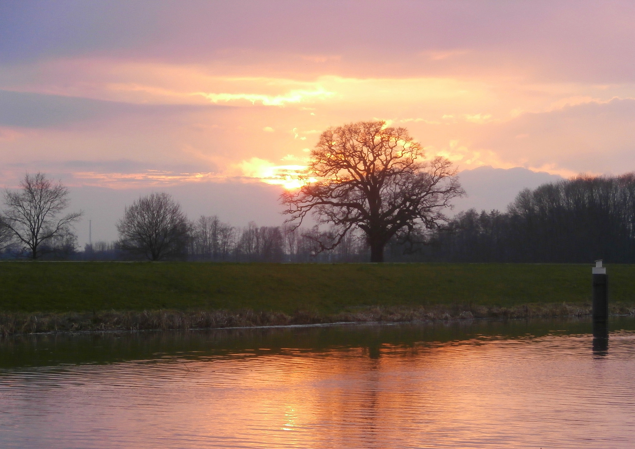 Olympus VR340,D750 sample photo. Sunset over the oude ijssel photography