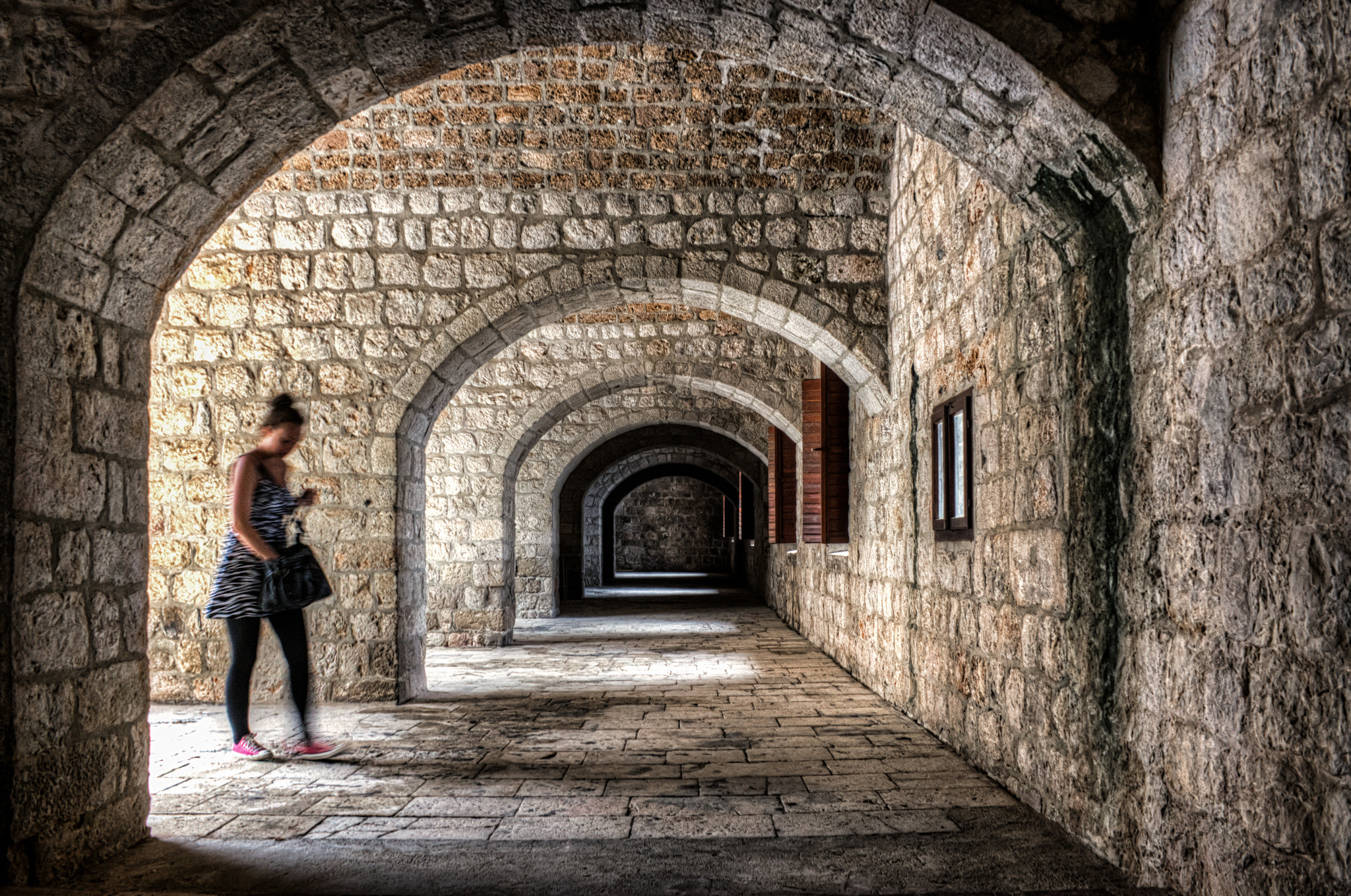 Sony SLT-A55 (SLT-A55V) sample photo. Inside view of fortress st. lawrence in the old town of dubrovnik. photography