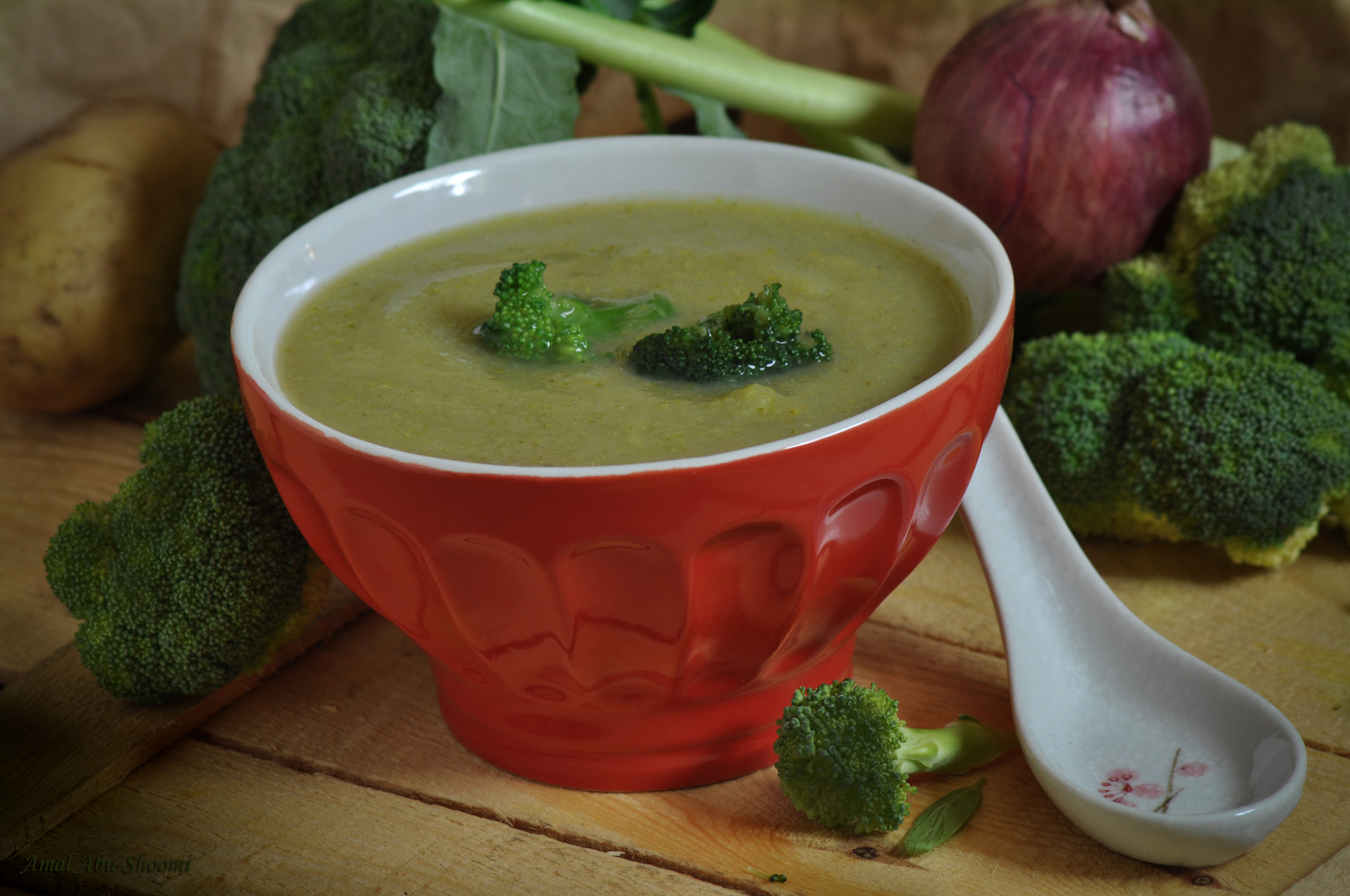 Nikon D5000 sample photo. Broccoli and potatoes soup photography