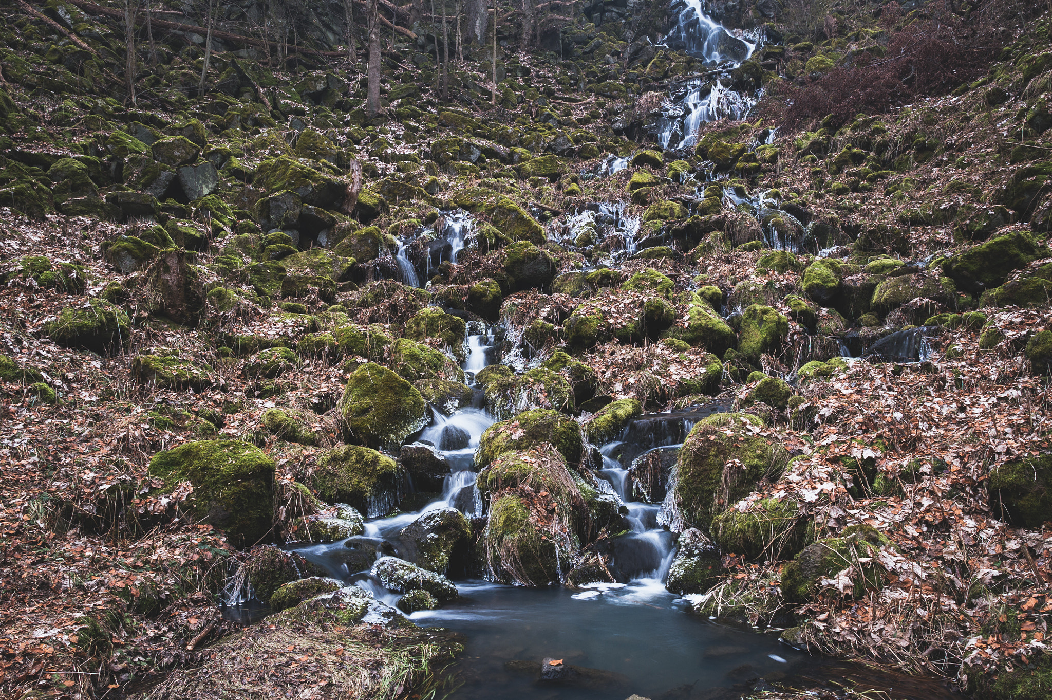 Panasonic Lumix G X Vario 12-35mm F2.8 ASPH Power OIS sample photo. Waterfall in nenderoth, hessen, germany photography