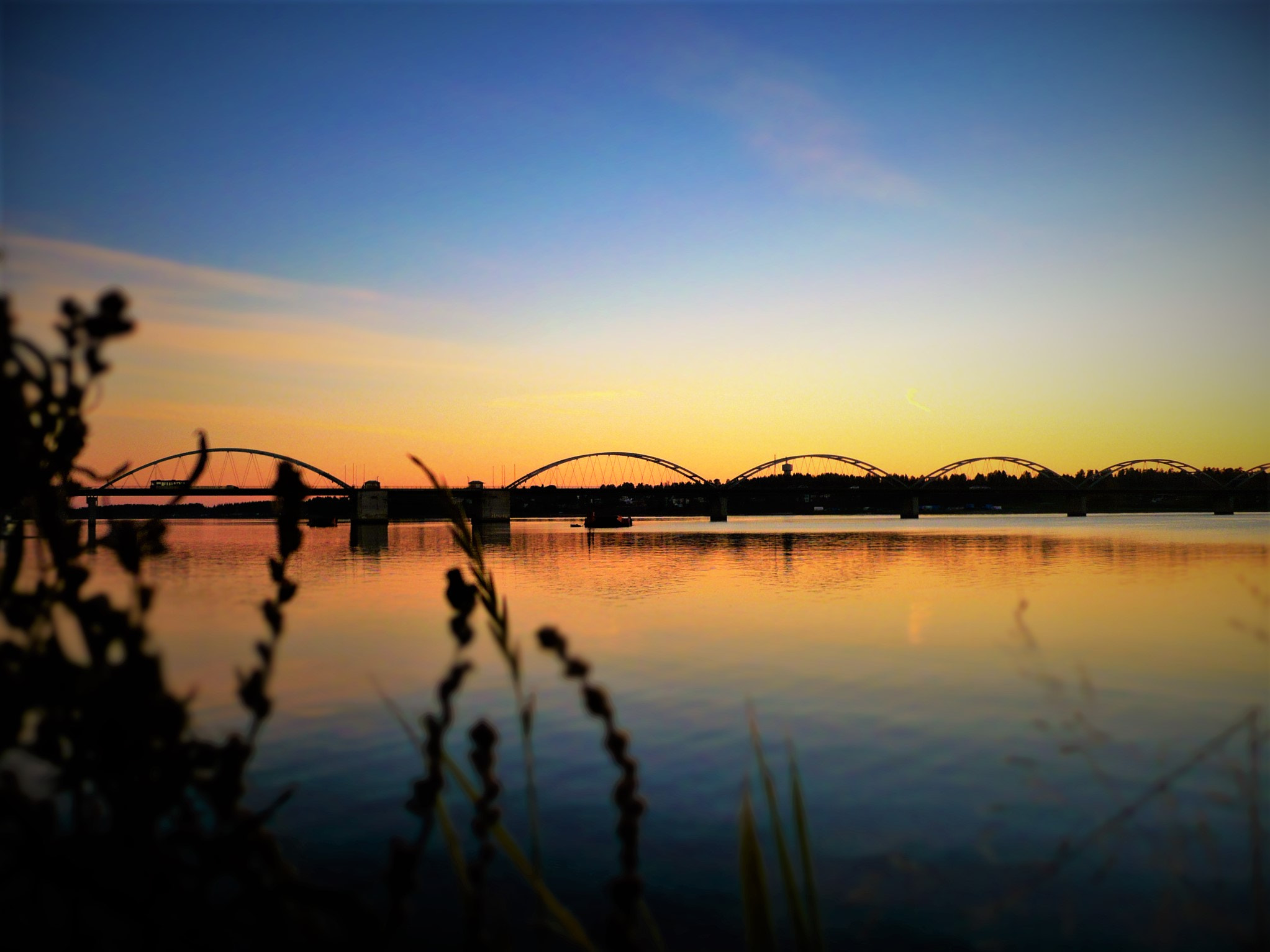 Panasonic DMC-FX12 sample photo. Bridge in sunset photography