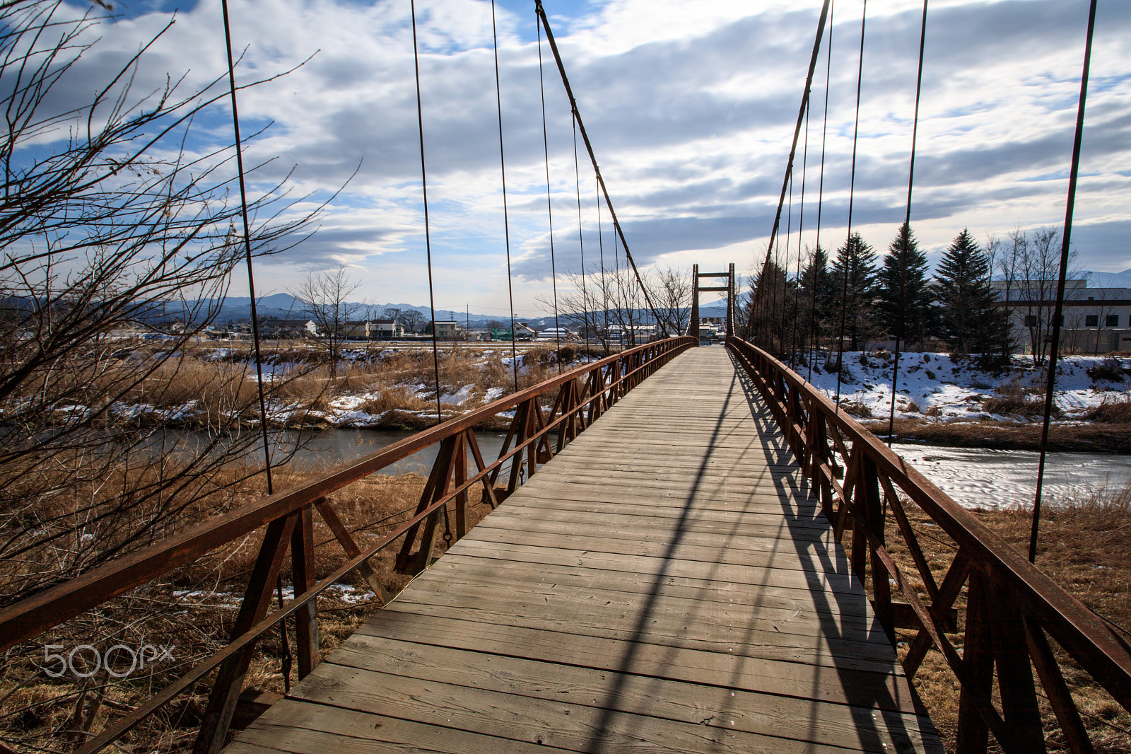 Canon EF 17-40mm F4L USM sample photo. Rusted suspension bridge photography
