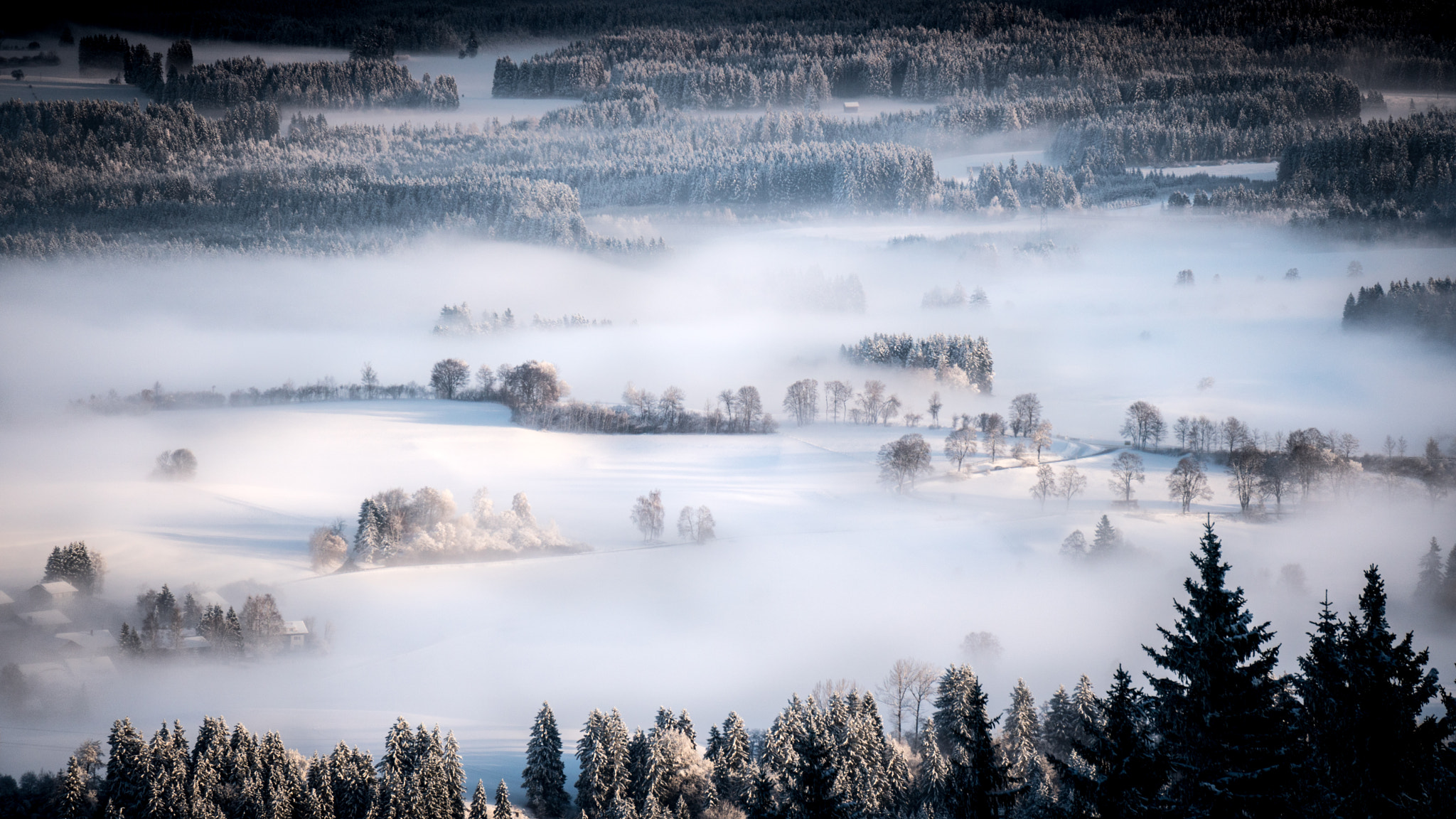 Sony a6300 + Sony E 55-210mm F4.5-6.3 OSS sample photo. Foggy countryside photography