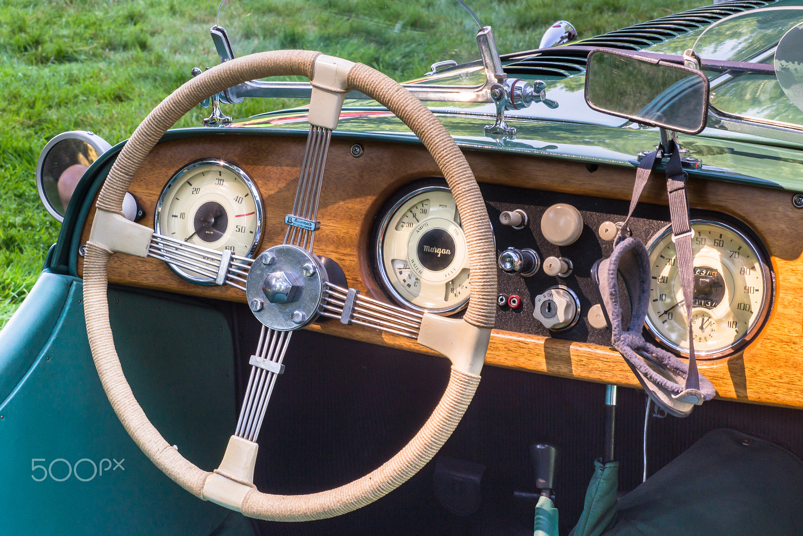 Nikon D600 + Nikon AF Micro-Nikkor 60mm F2.8D sample photo. 1952 morgan interior with wood dashboard photography