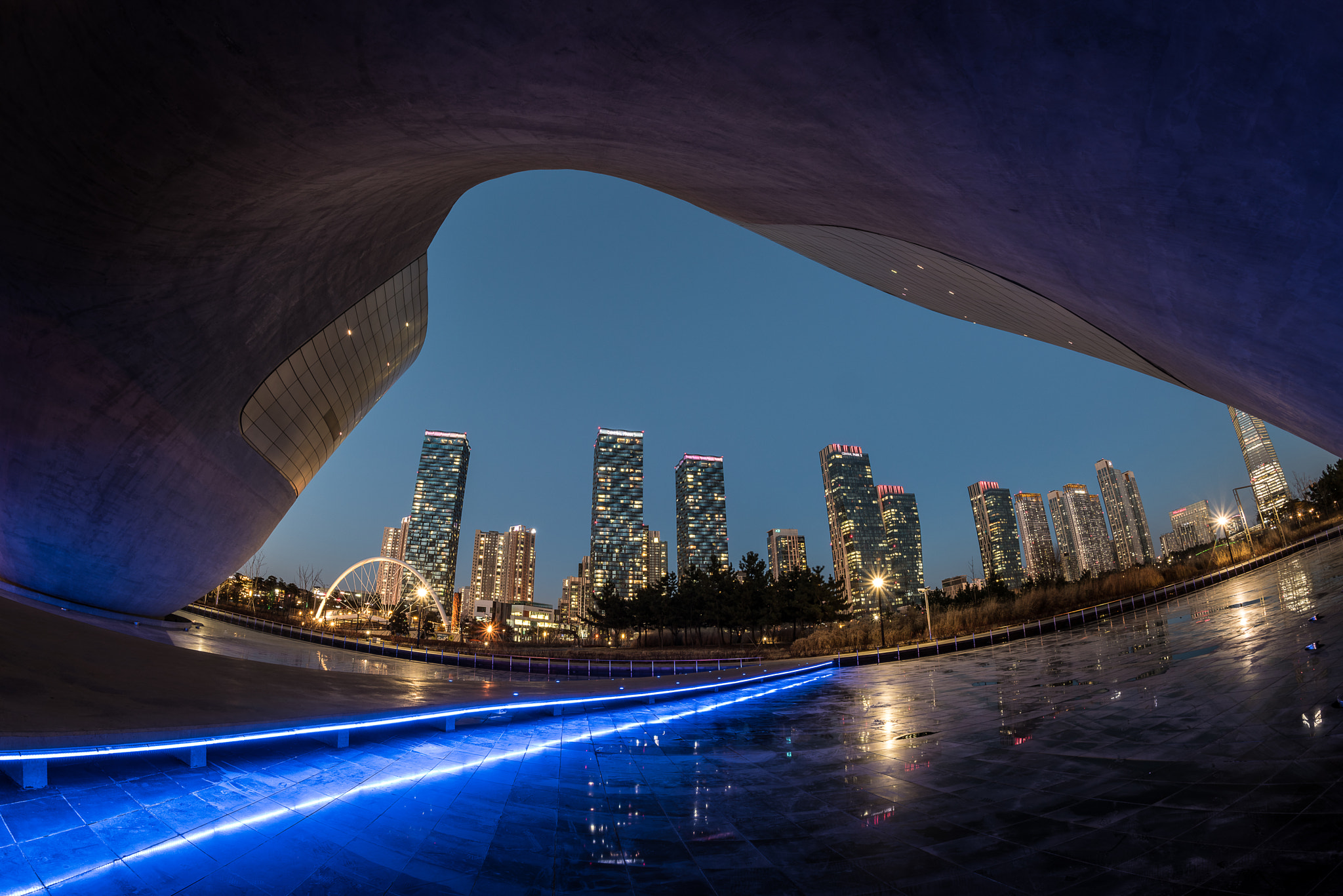 Samyang 12mm F2.8 ED AS NCS Fisheye sample photo. Sci-fi songdo i photography