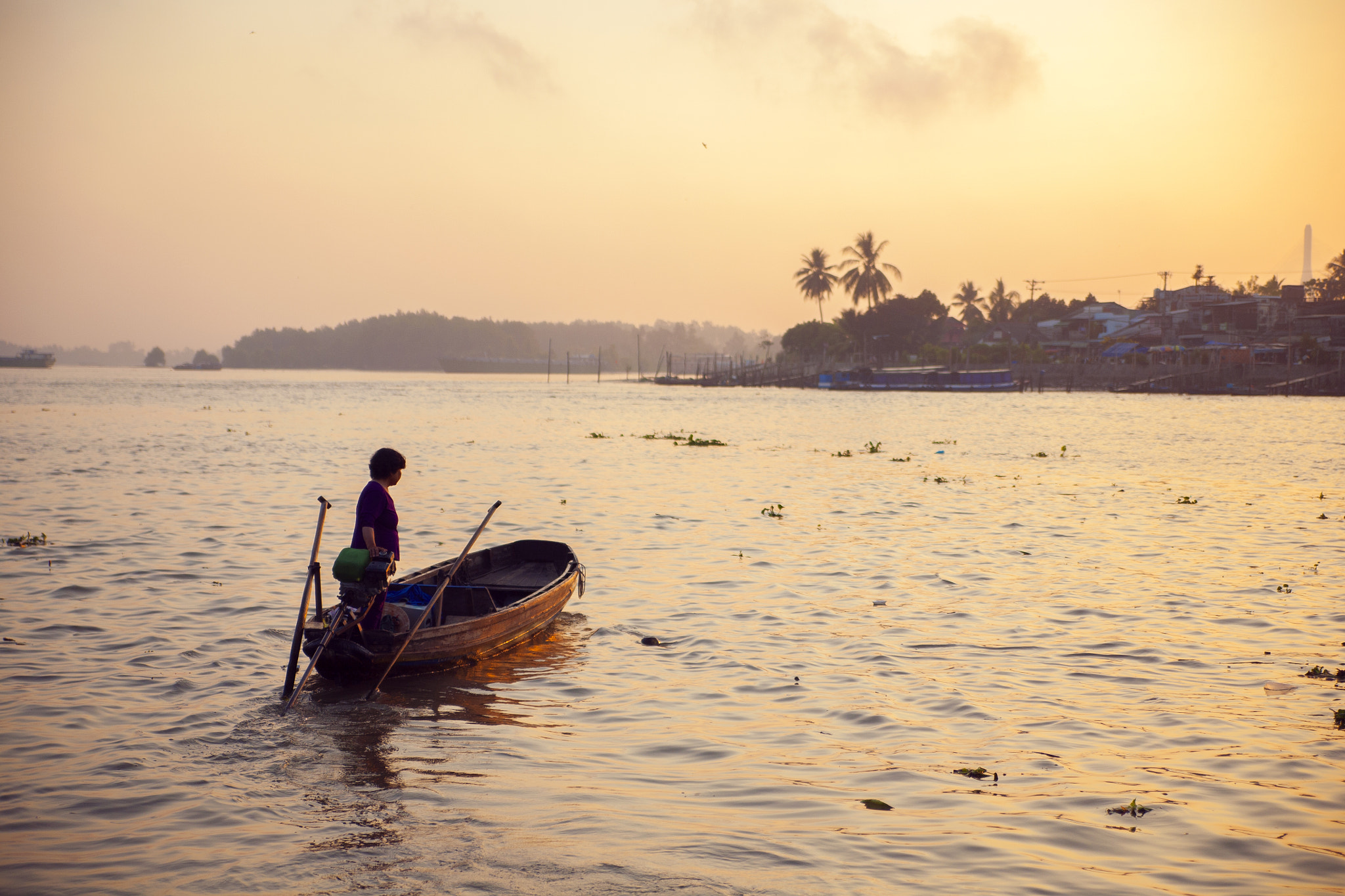 Canon EOS 5D sample photo. Crossing river on sunrise photography