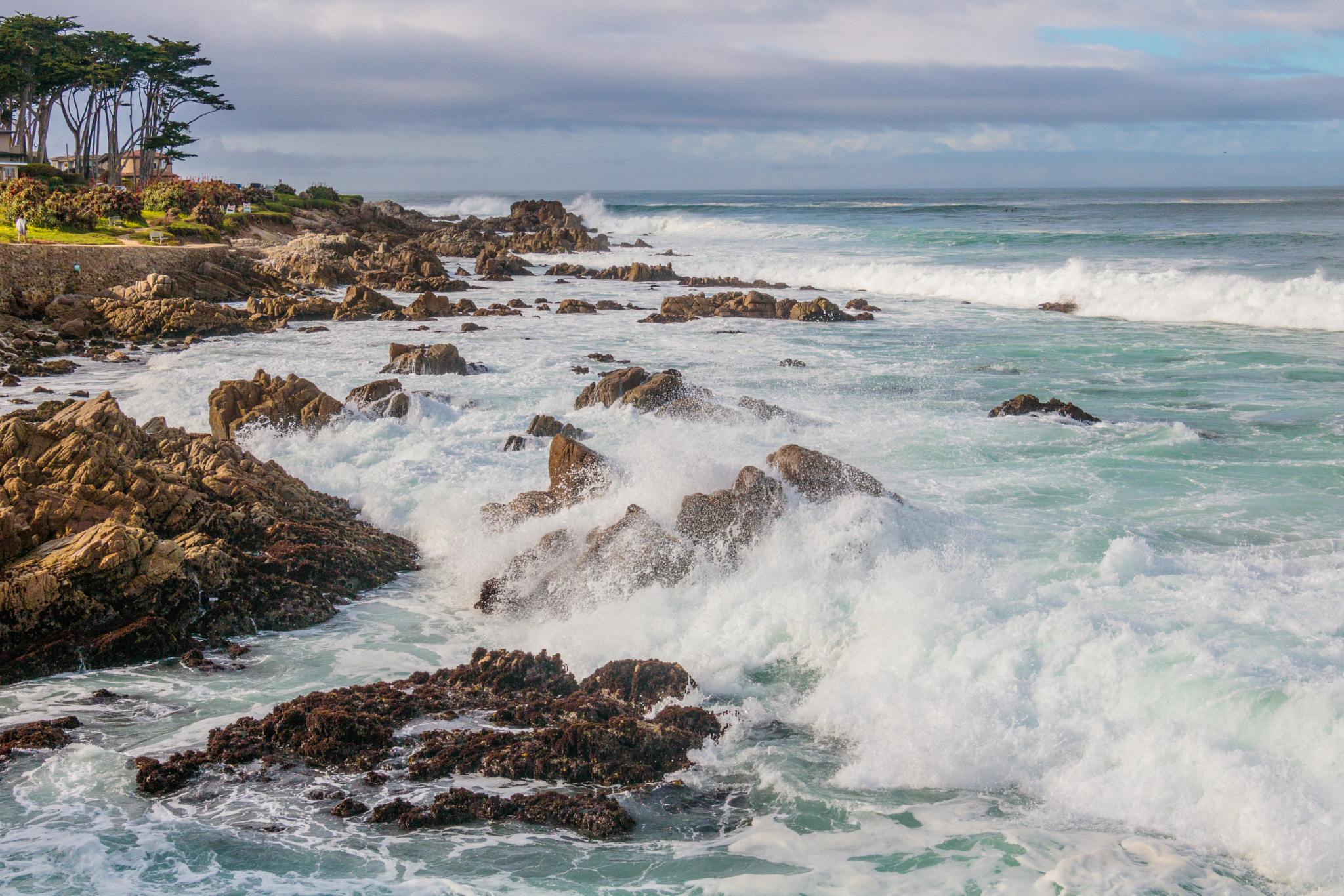 Canon EOS 760D (EOS Rebel T6s / EOS 8000D) sample photo. Monterey waves on the rocks photography