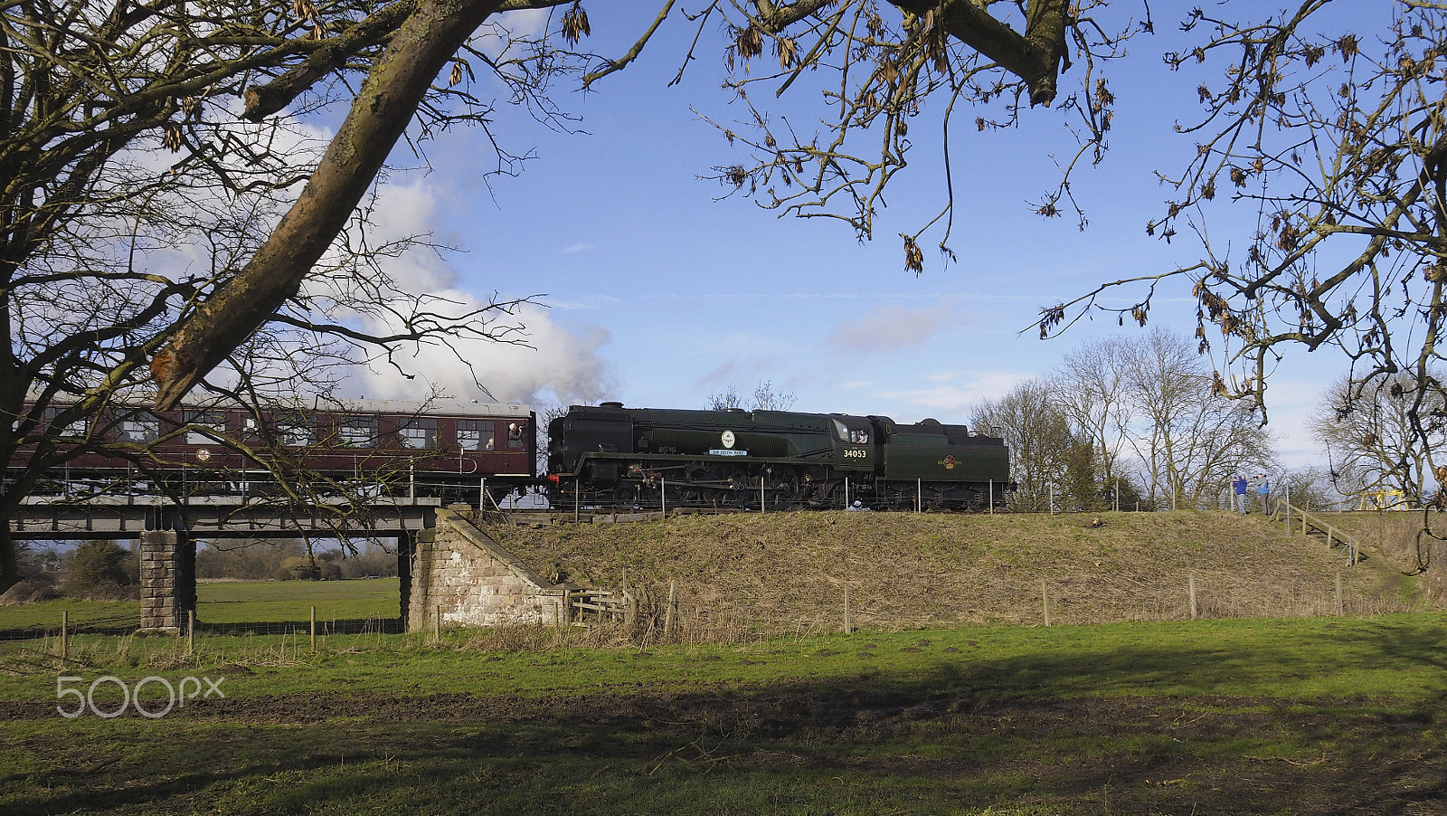 Olympus OM-D E-M1 sample photo. Sir keith park steam locomotive number 34053 at nene valley heritage railway event february 2017 photography