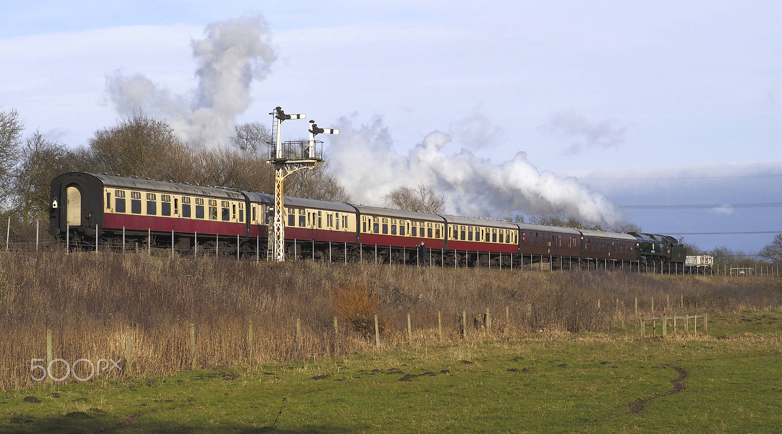 Olympus OM-D E-M1 sample photo. Sir keith park steam locomotive number 34053 at nene valley heritage railway event february 2017 photography