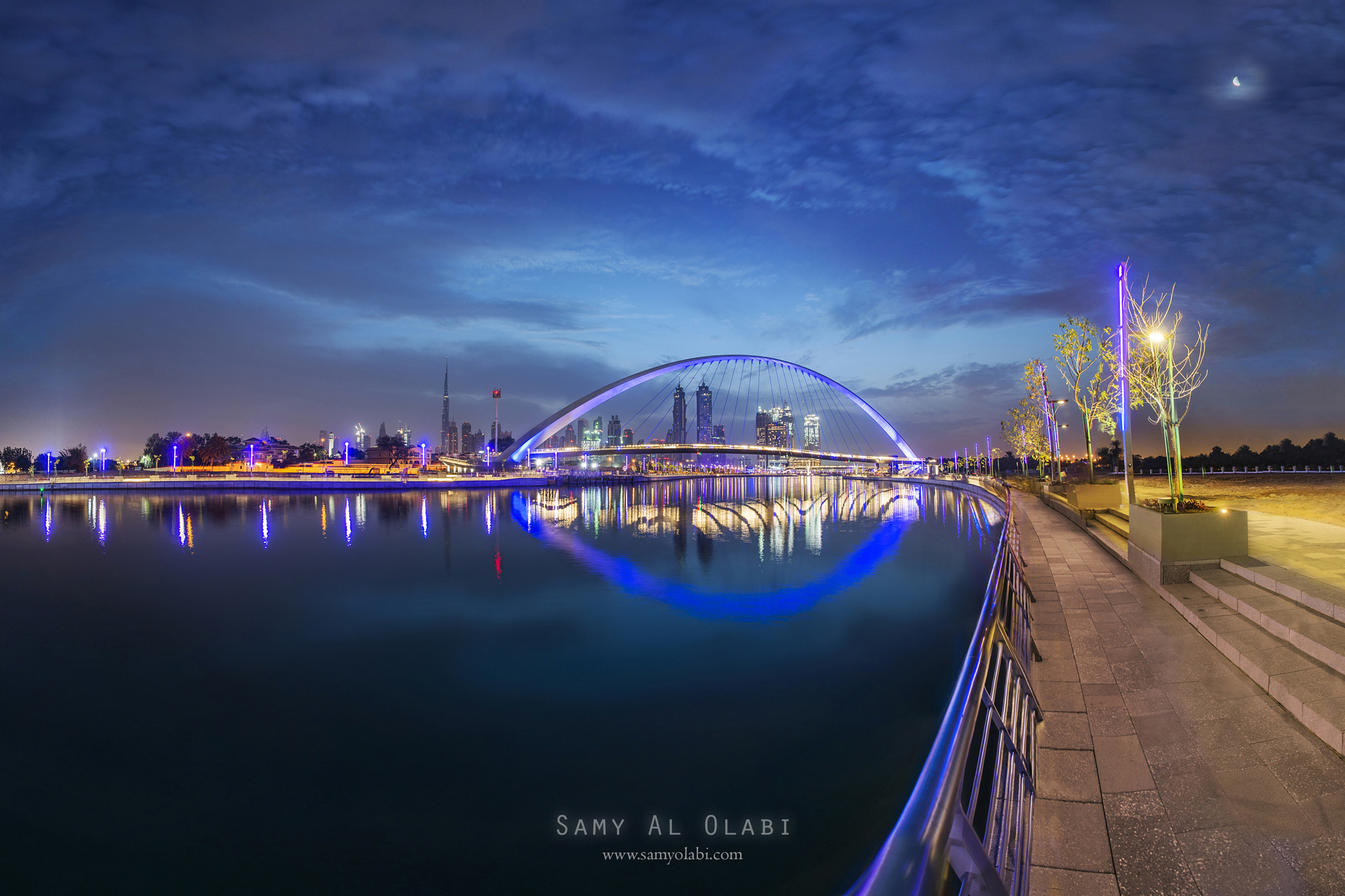 Samyang 12mm F2.8 ED AS NCS Fisheye sample photo. Dubai canal blues photography
