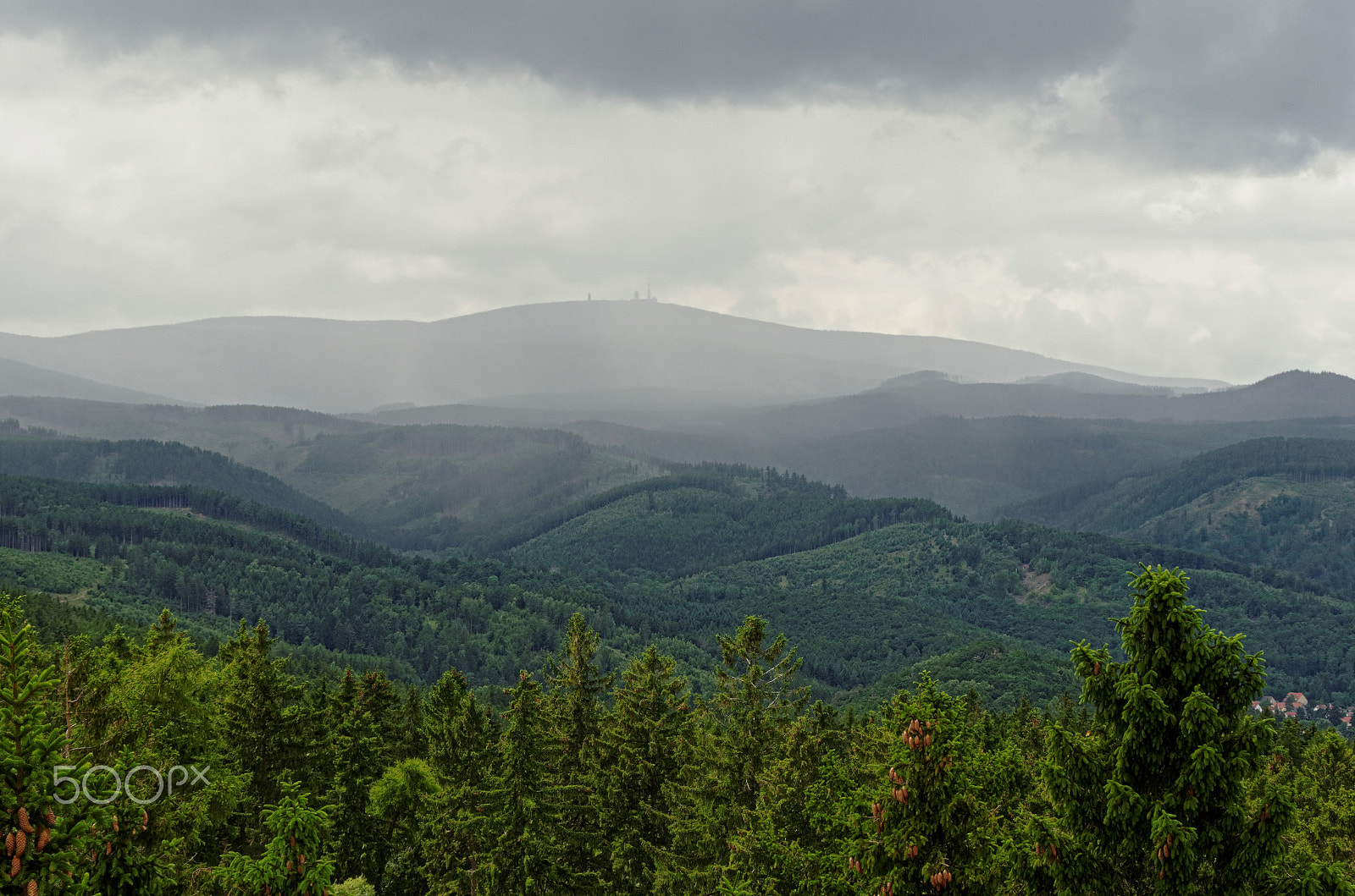 Pentax K-30 sample photo. Rain front over the harz photography