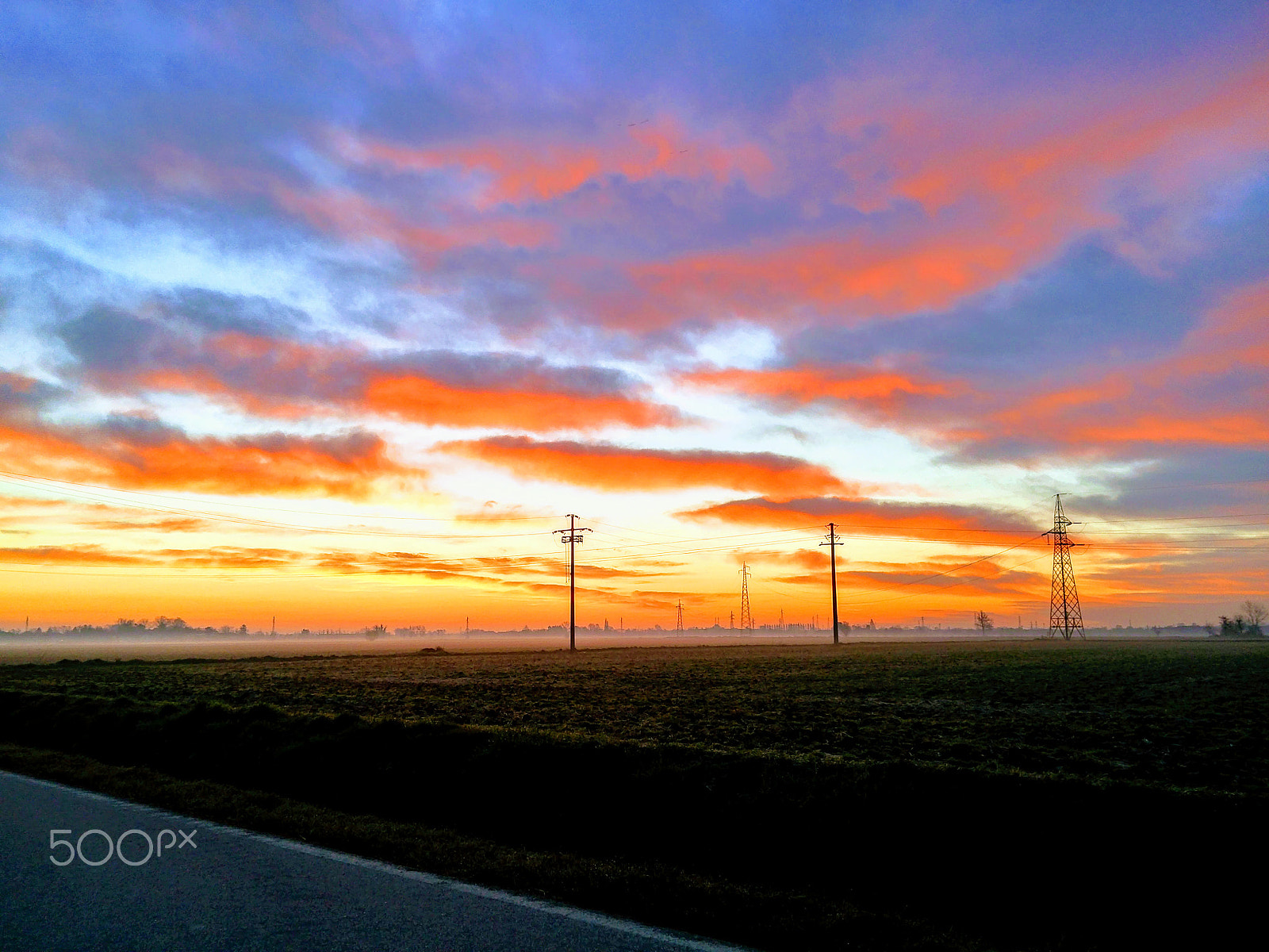 LG G FLEX2 sample photo. Sunrise in the countryside photography