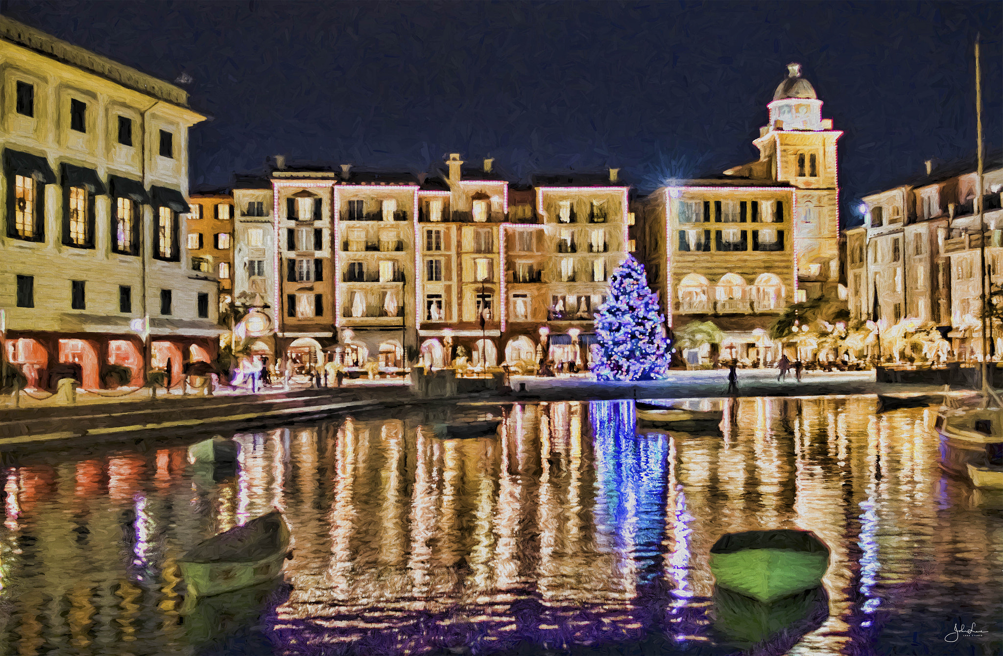 Sigma 30mm F1.4 EX DC HSM sample photo. Portafino at night photography