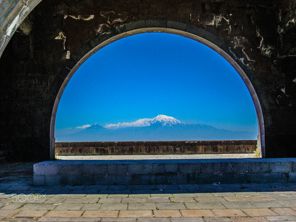 Sony DSC-W90 sample photo. Mt ararat from a seldom visited armenian monument photography