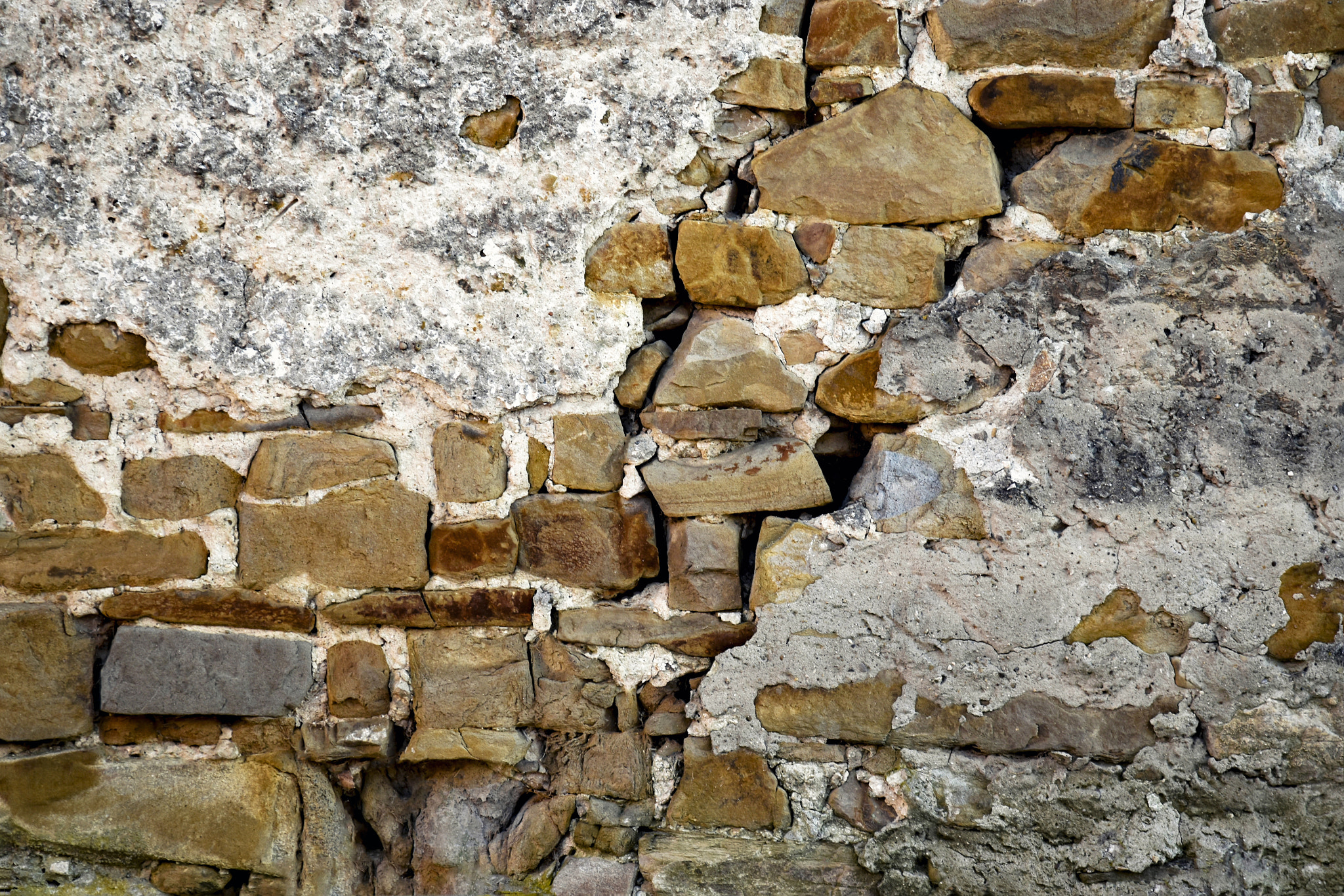 Nikon D5500 sample photo. Detail stone wall with plaster subside photography