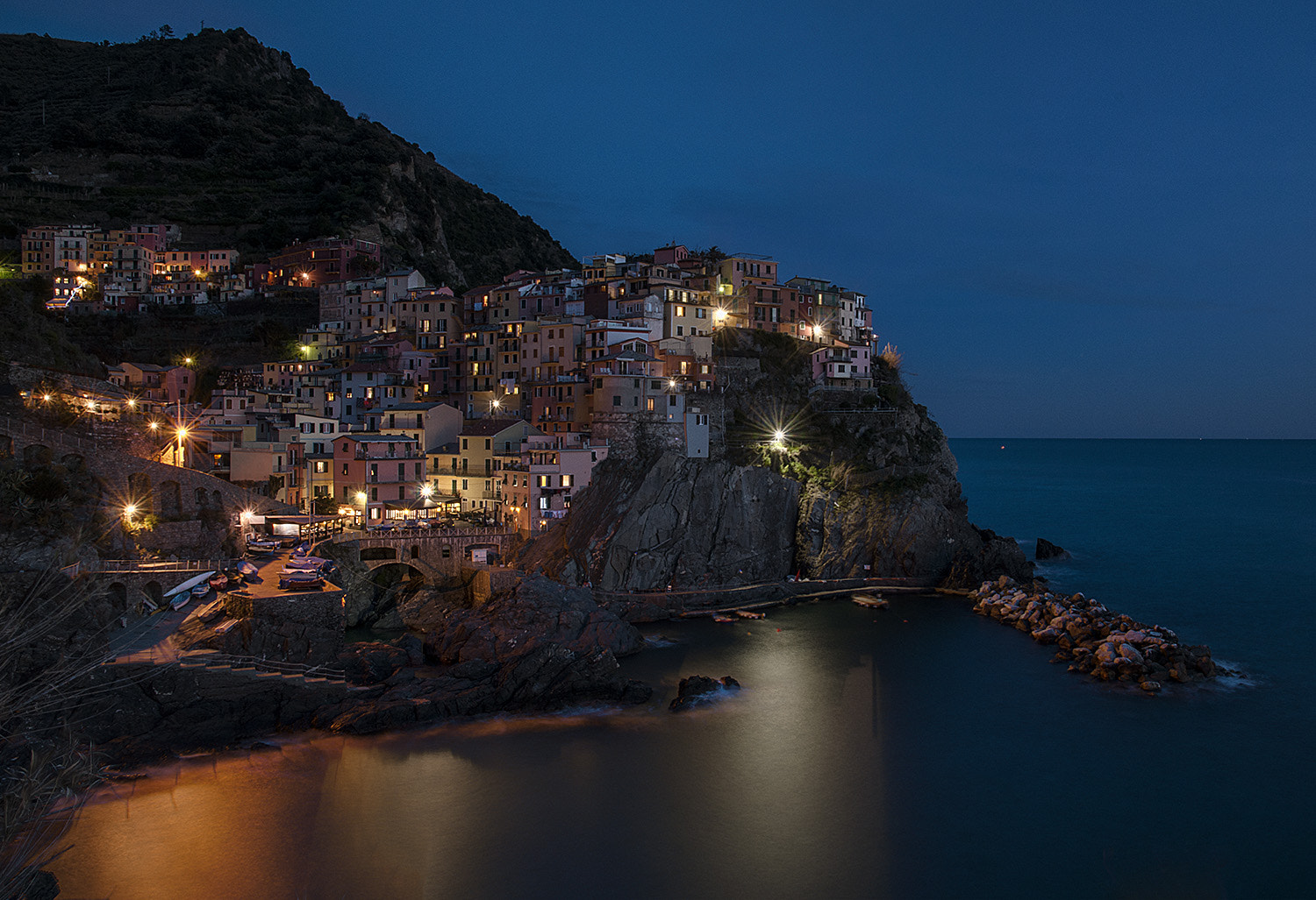 Nikon D300S sample photo. Manarola at night photography