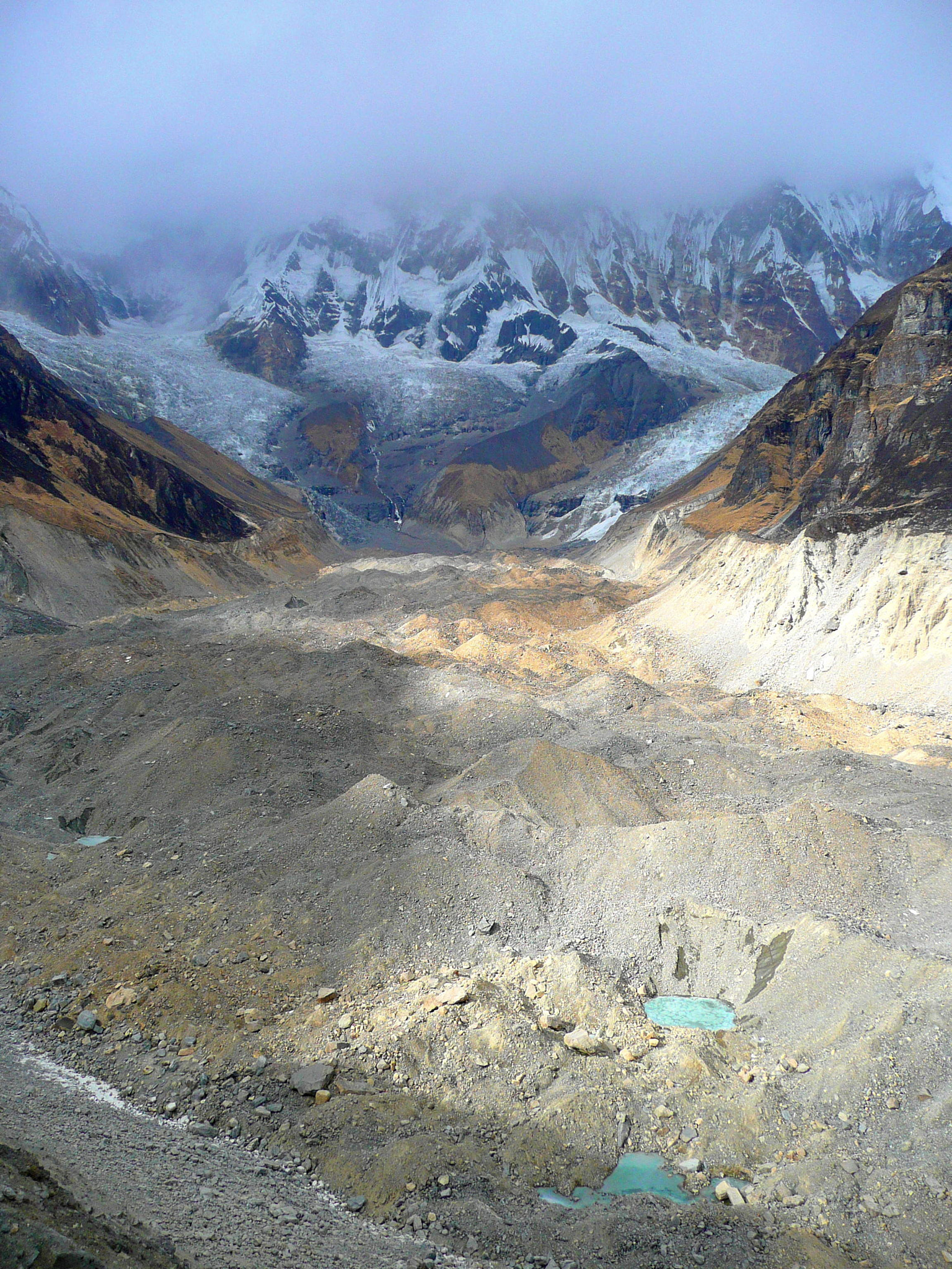 Panasonic DMC-TZ3 sample photo. Glacier bed at annapurna base camp photography