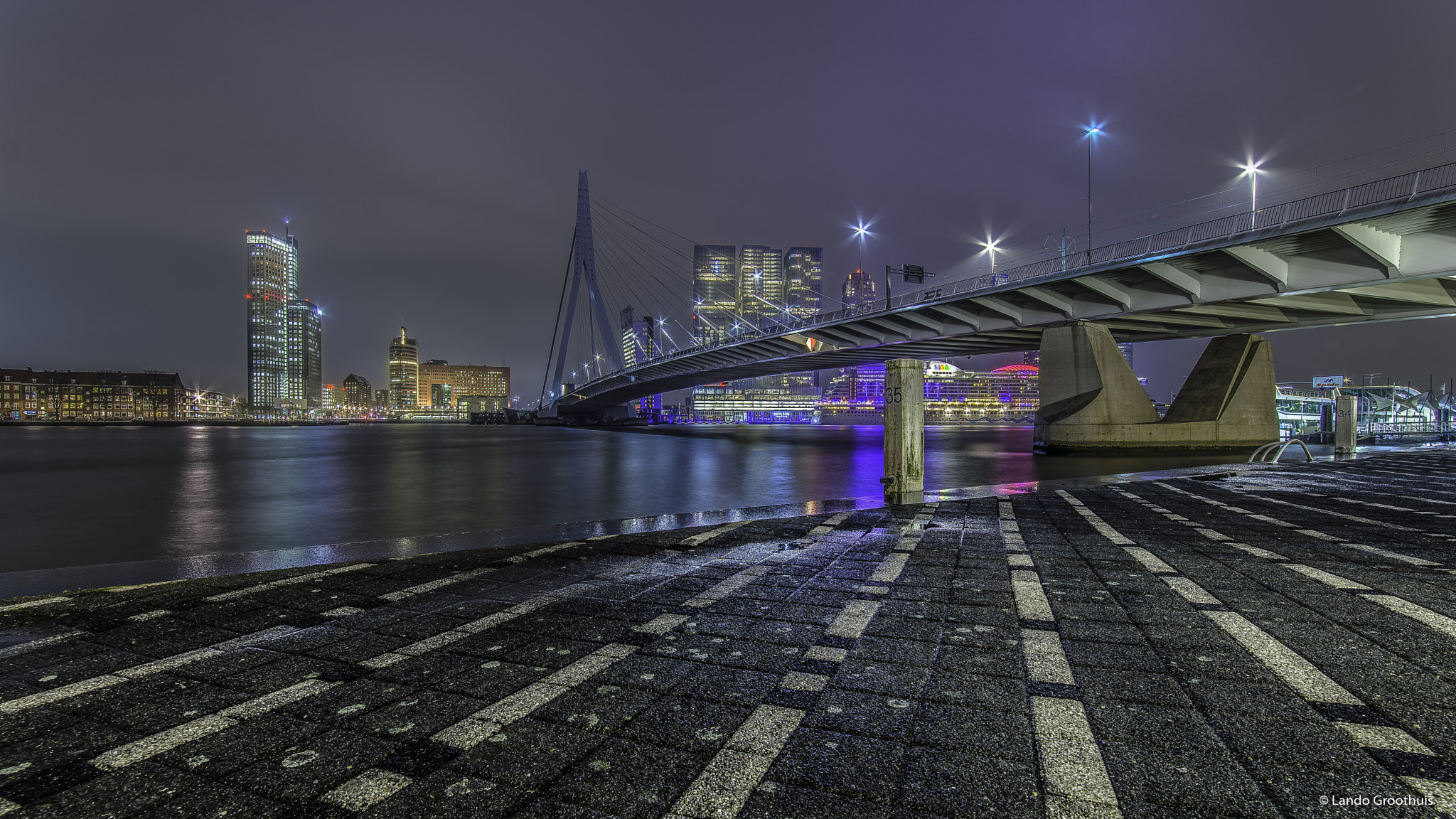 Samyang 14mm F2.8 ED AS IF UMC sample photo. Rotterdam erasmusbrug photography
